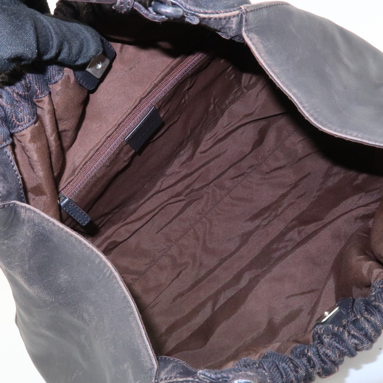 GUCCI GG Monogram Canvas Leather Tote Bag Hand Bag Brown 76554