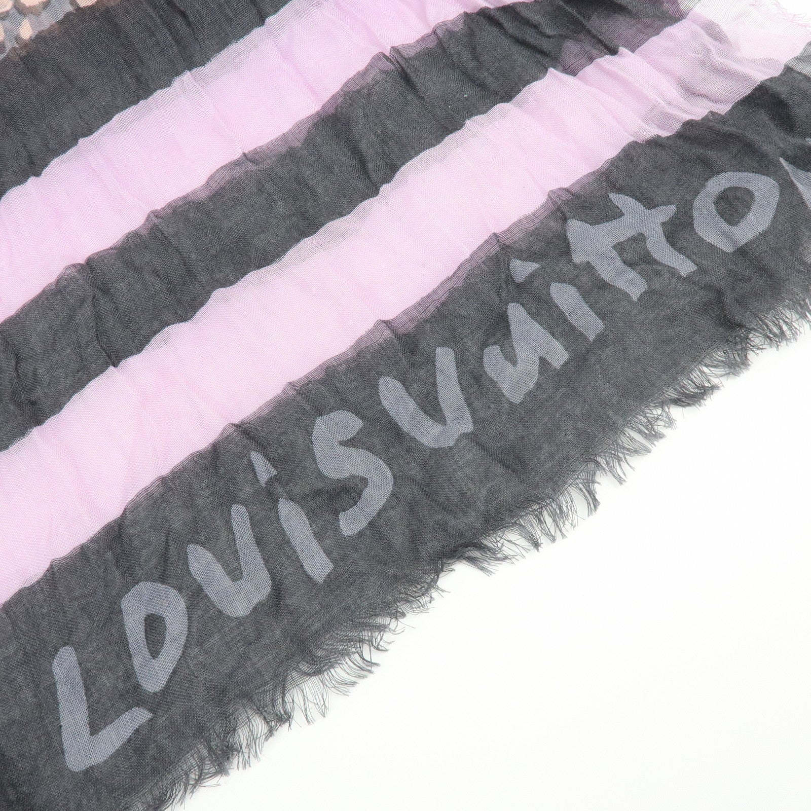Louis Vuitton Etole V Leopard Cashmere Silk Scarf Gray Pink M75033