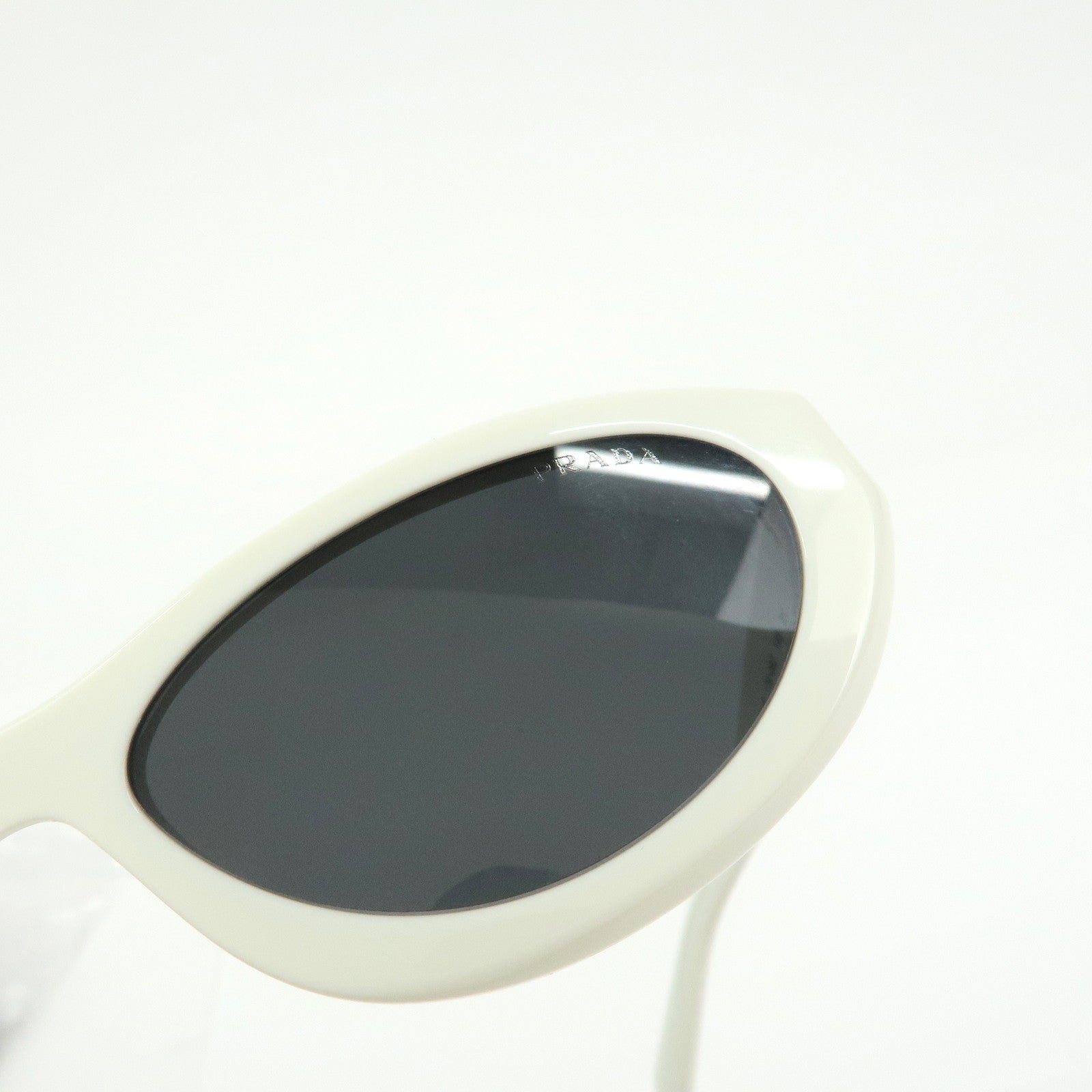 Prada Logo Plastic Sunglasses 55□16 White SPR 26Z
