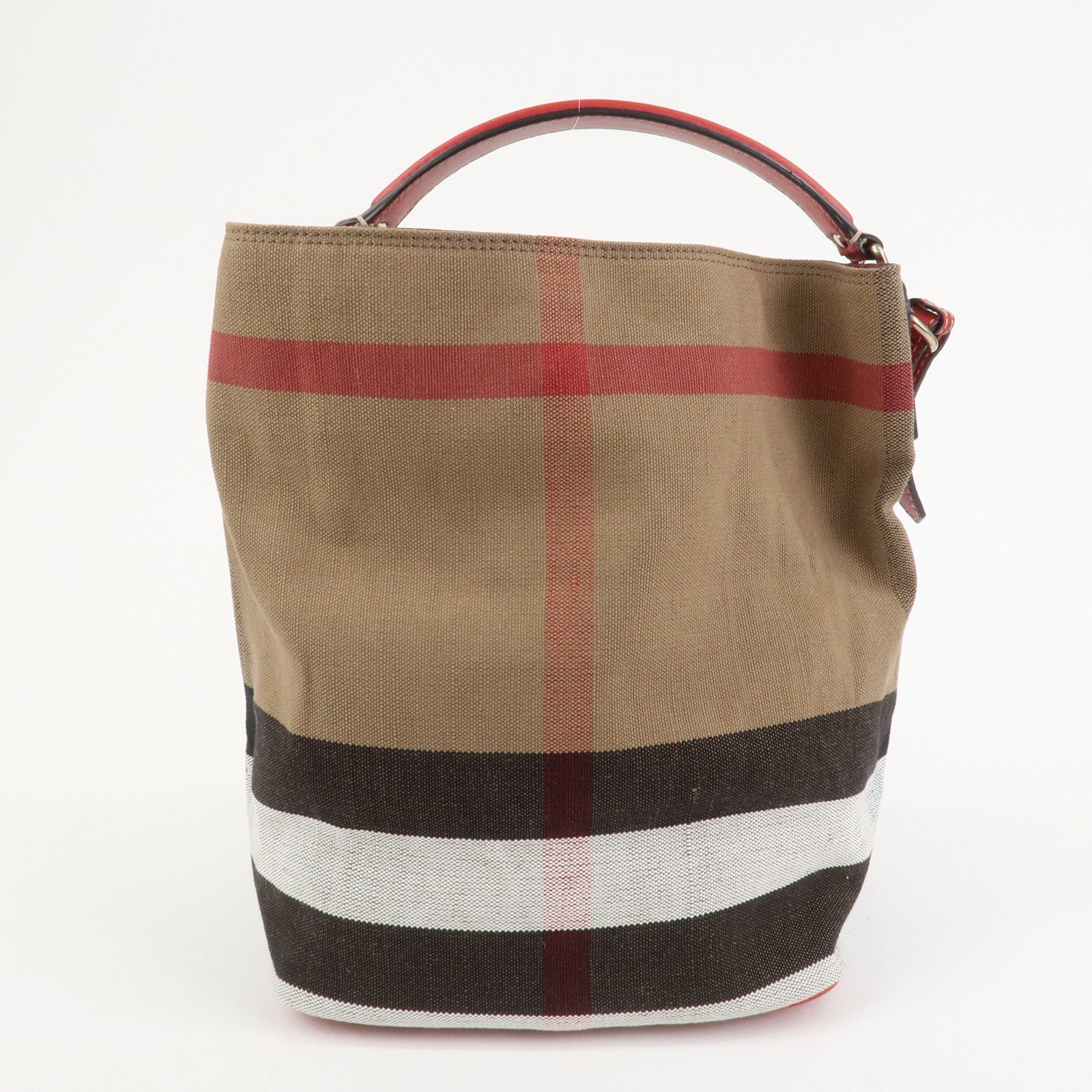 Burberry Ashby Canvas Leather 2Way Bag Shoulder Bag Brown Red