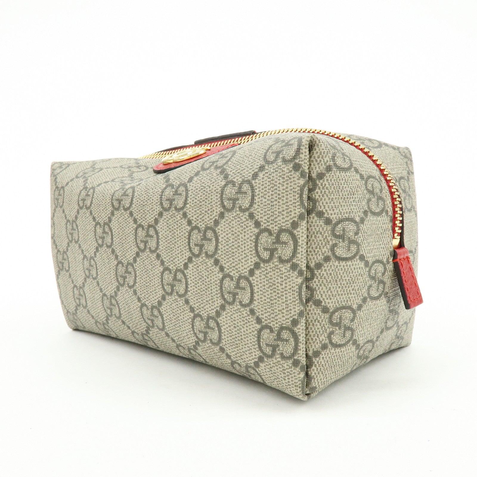 GUCCI GG Marmont GG Supreme Cosmetic Pouch Brown Red 548393