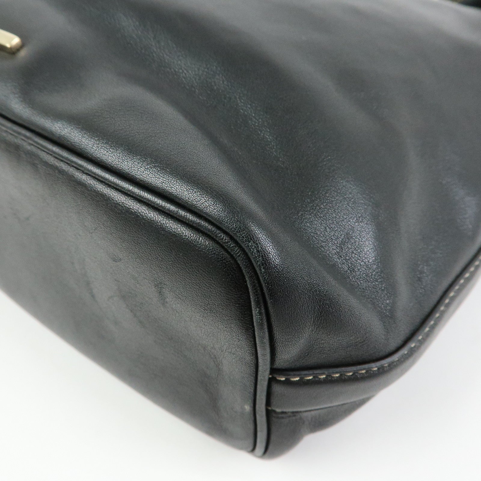 GUCCI Leather Shoulder Bag Hand Bag Black 73885