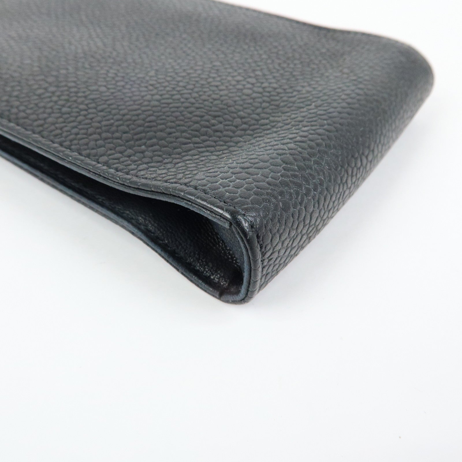 CHANEL COCO Mark Caviarskin Glasses Case Black