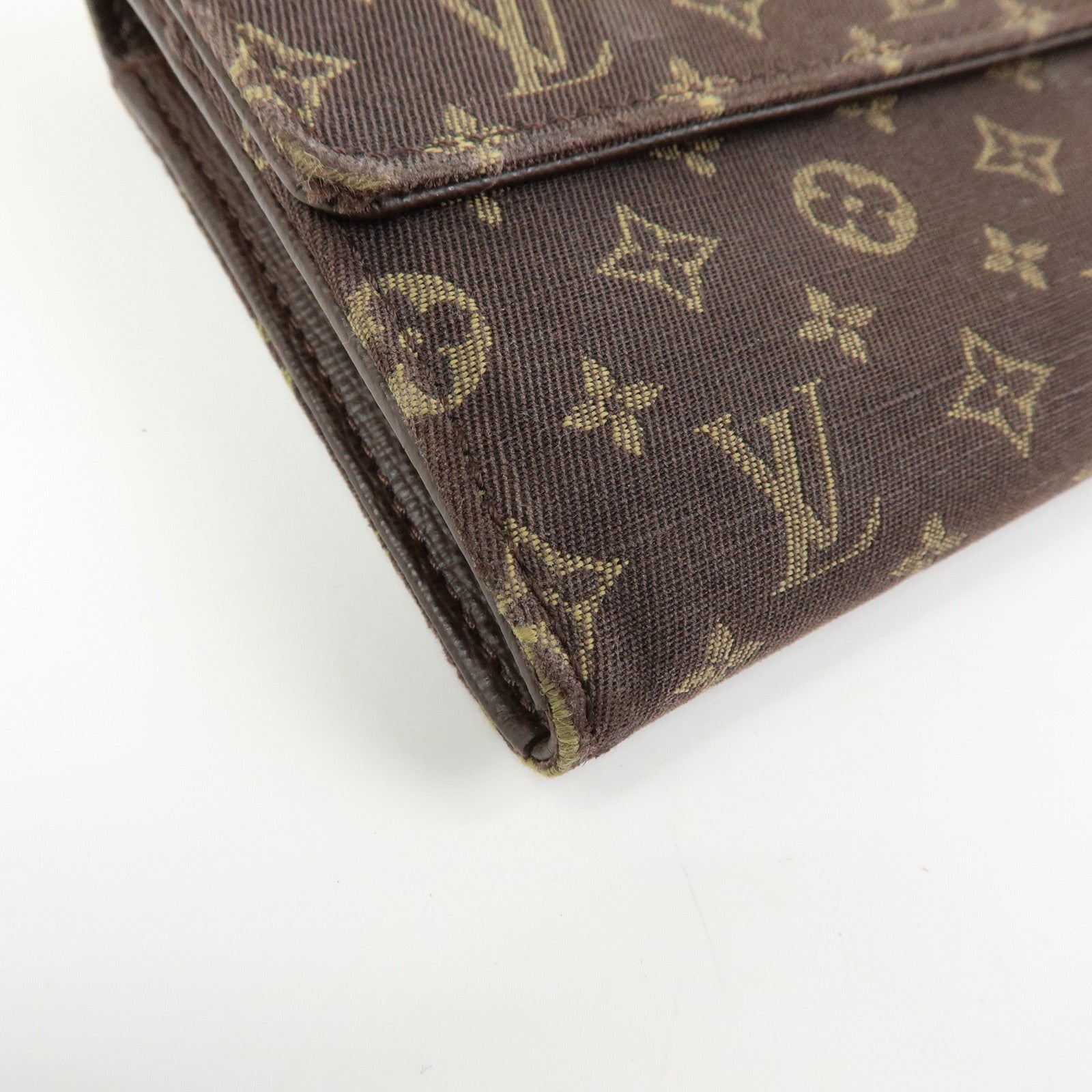 Louis Vuitton Monogram Mini Lin Canvas Long Wallet Brown M95234