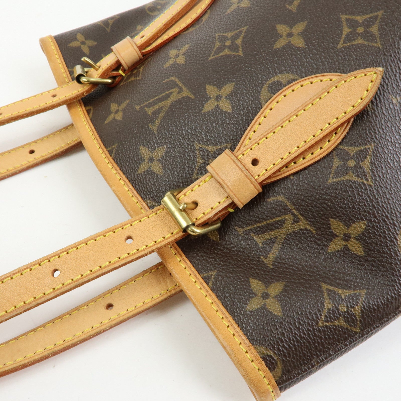 Louis Vuitton Monogram Canvas Bucket PM Hand Bag Brown M42238