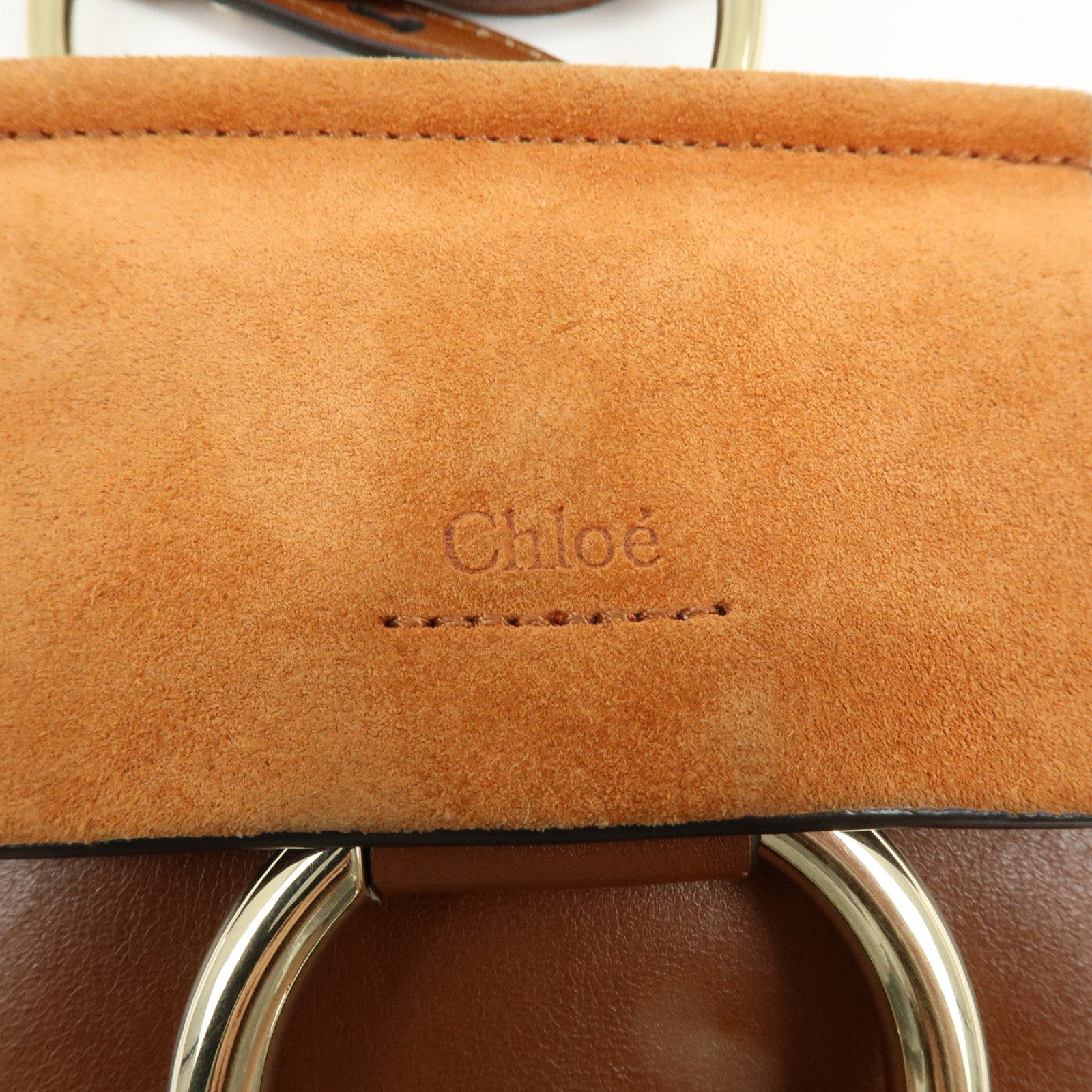 Chloe Faye Leather Suede Shoulder Bag Crossbody Bag Brown