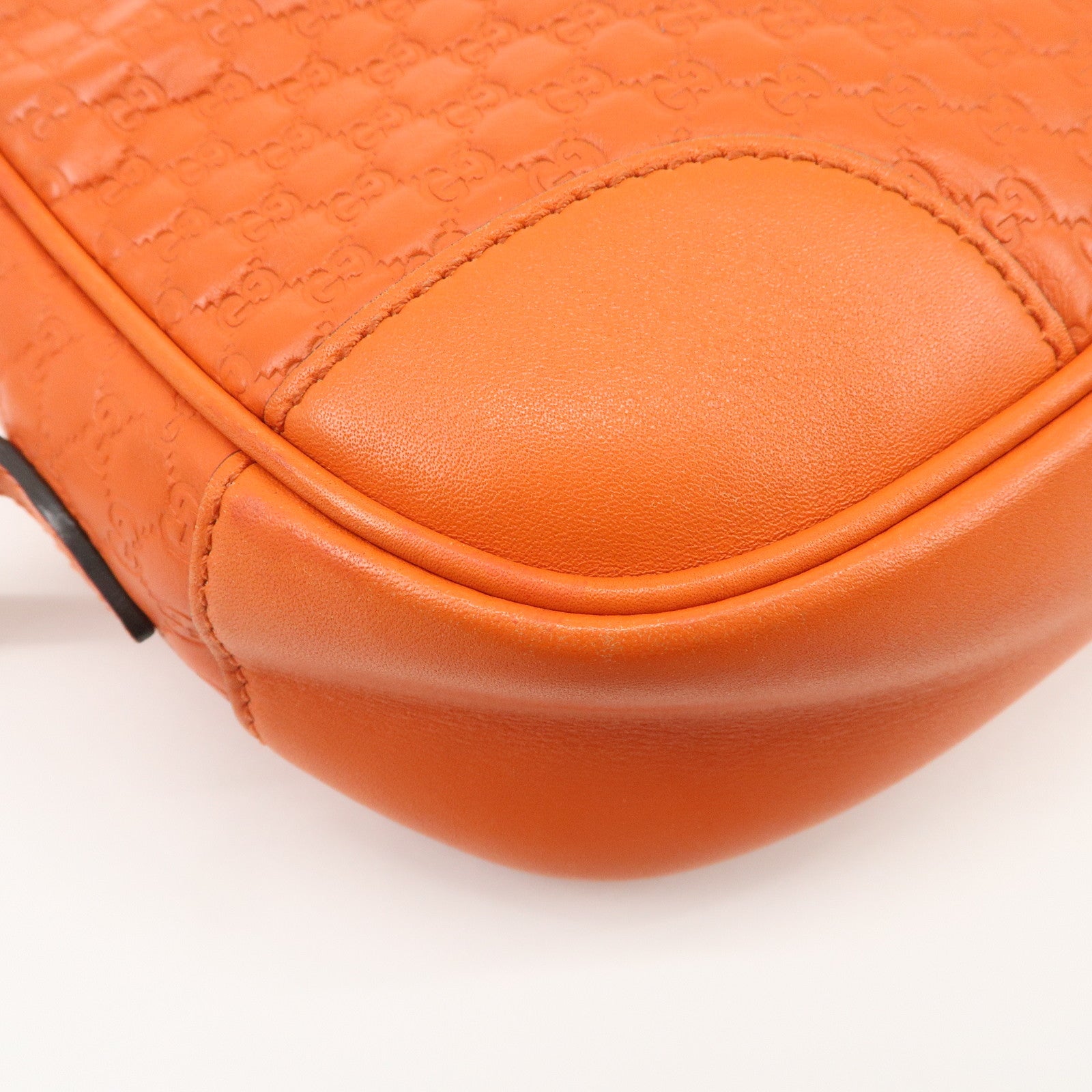 GUCCI Micro Guccissima Leather Shoulder Bag Orange 449413