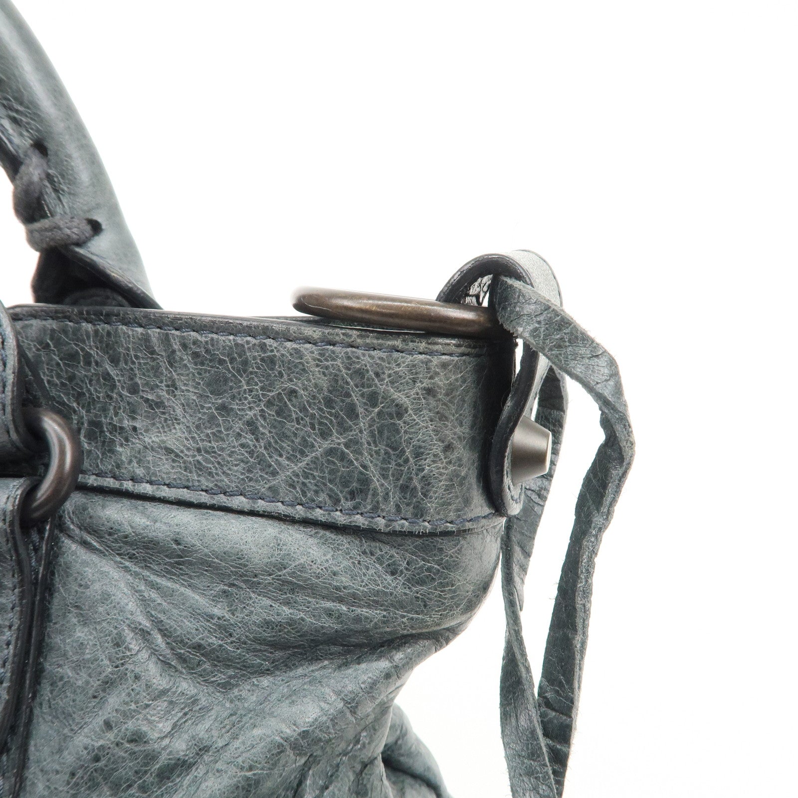 BALENCIAGA The First Leather 2Way Bag Shoulder Bag Gray 103208 Used
