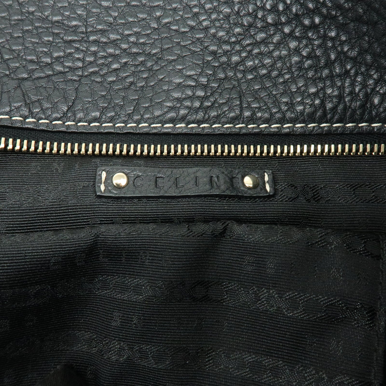 CELINE Leather Bittersweet Shoulder Bag Hand Bag Black