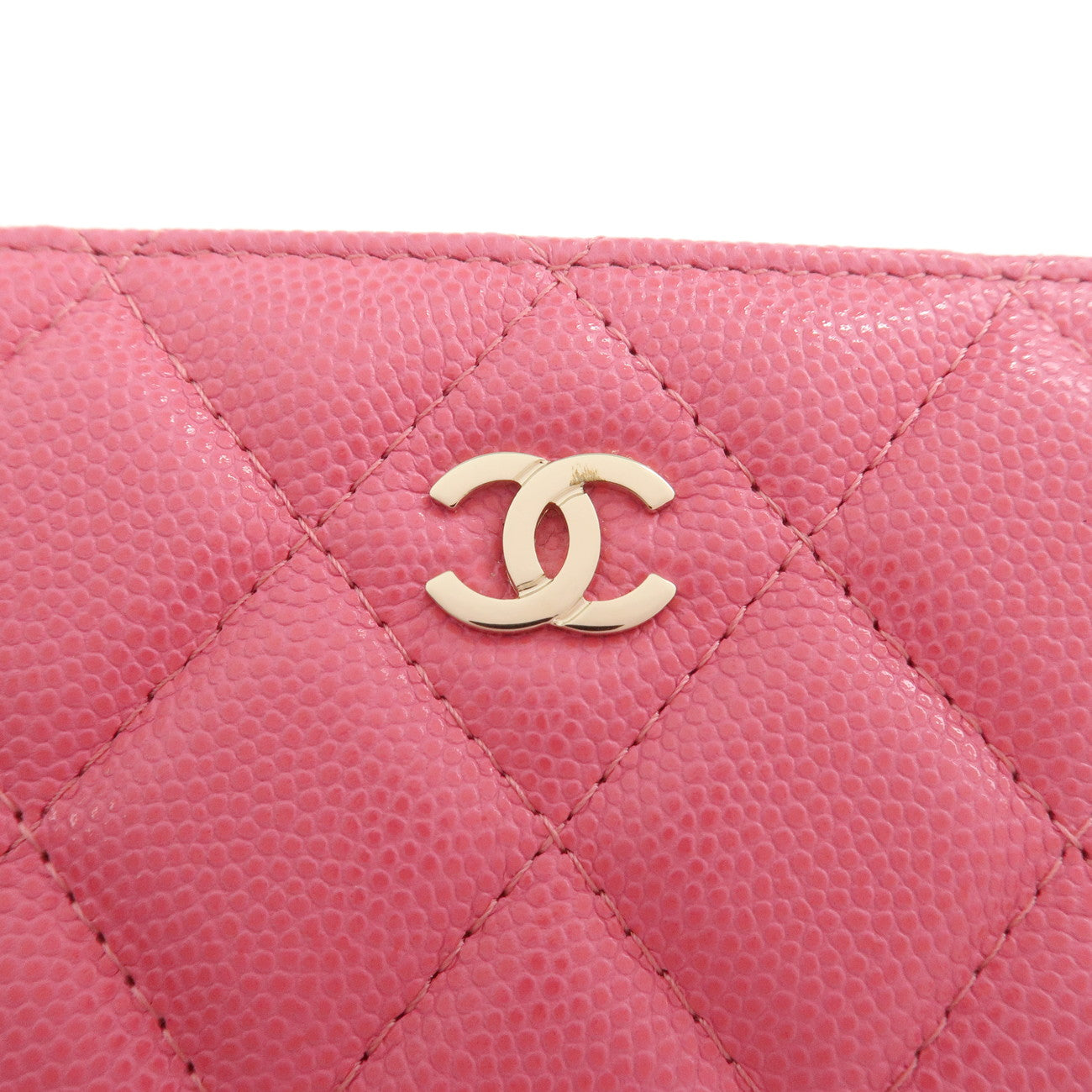 CHANEL Matelasse Caviarskin Small Wallet Pink A80481