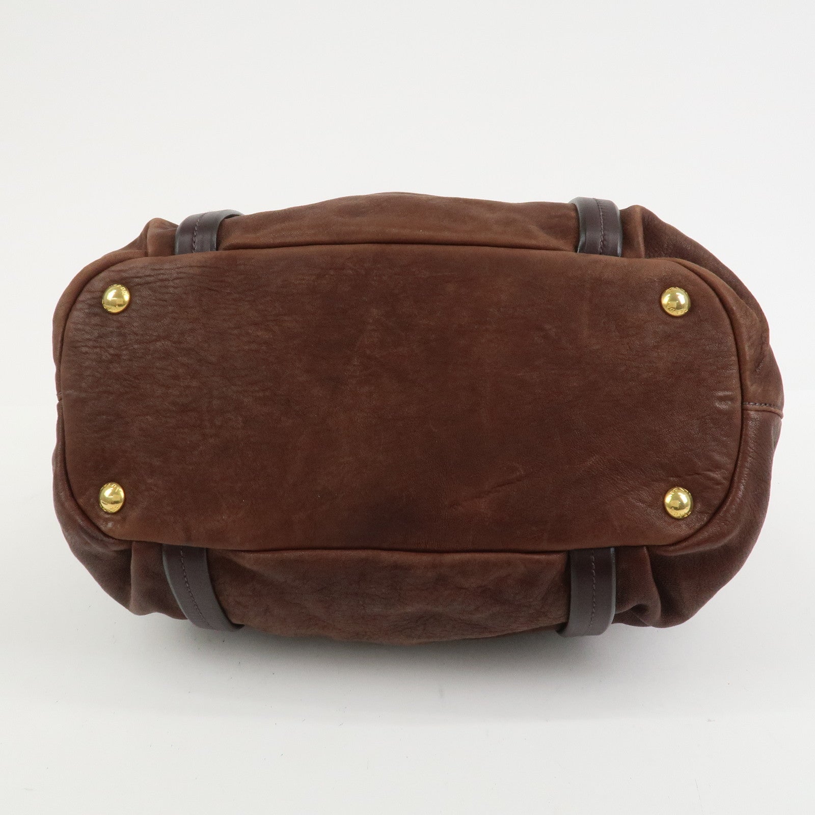 PRADA Logo Leather 2Way Bag Hand Bag Shoulder Bag Brown BN1773