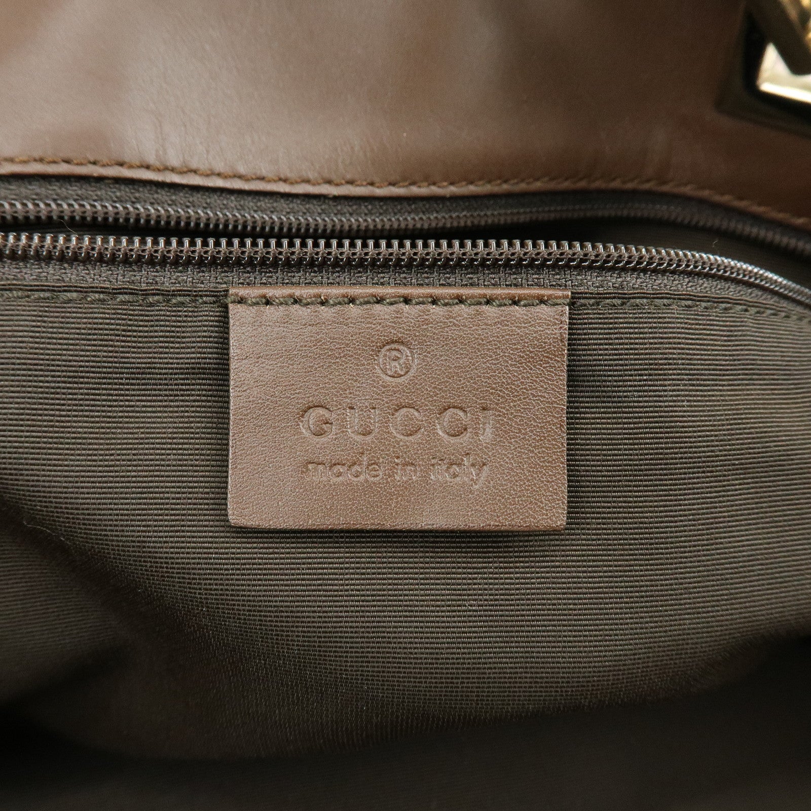 GUCCI GG Monogram Canvas Leather Tote Bag Hand Bag Brown 002.1098