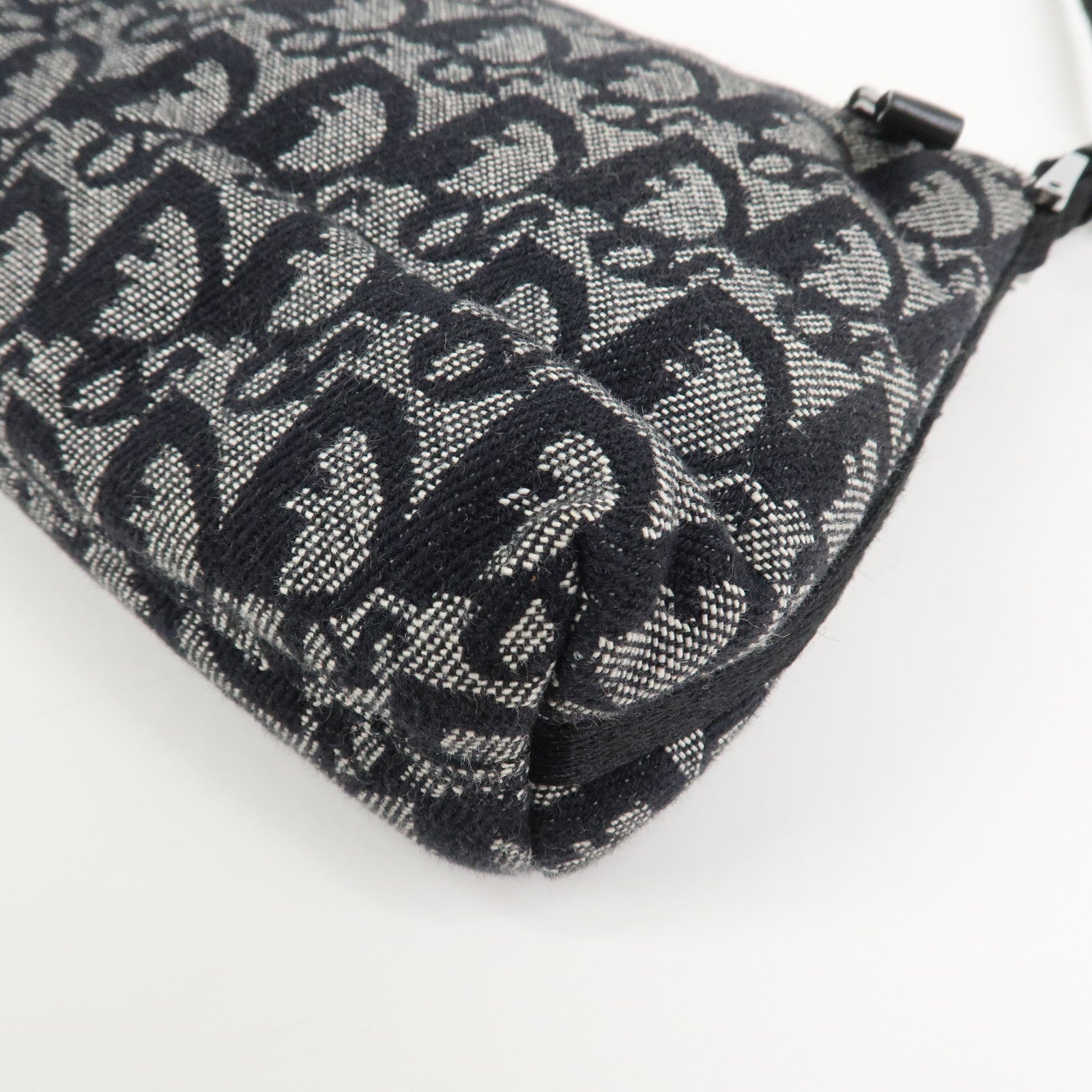 Christian Dior Trotter Canvas Accessory Pouch Hand Bag Navy