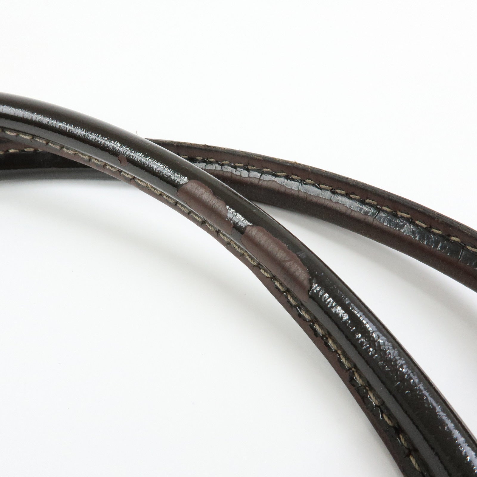 GUCCI GG Supreme Patent Leather Tote Bag Shoulder Bag Beige 197953