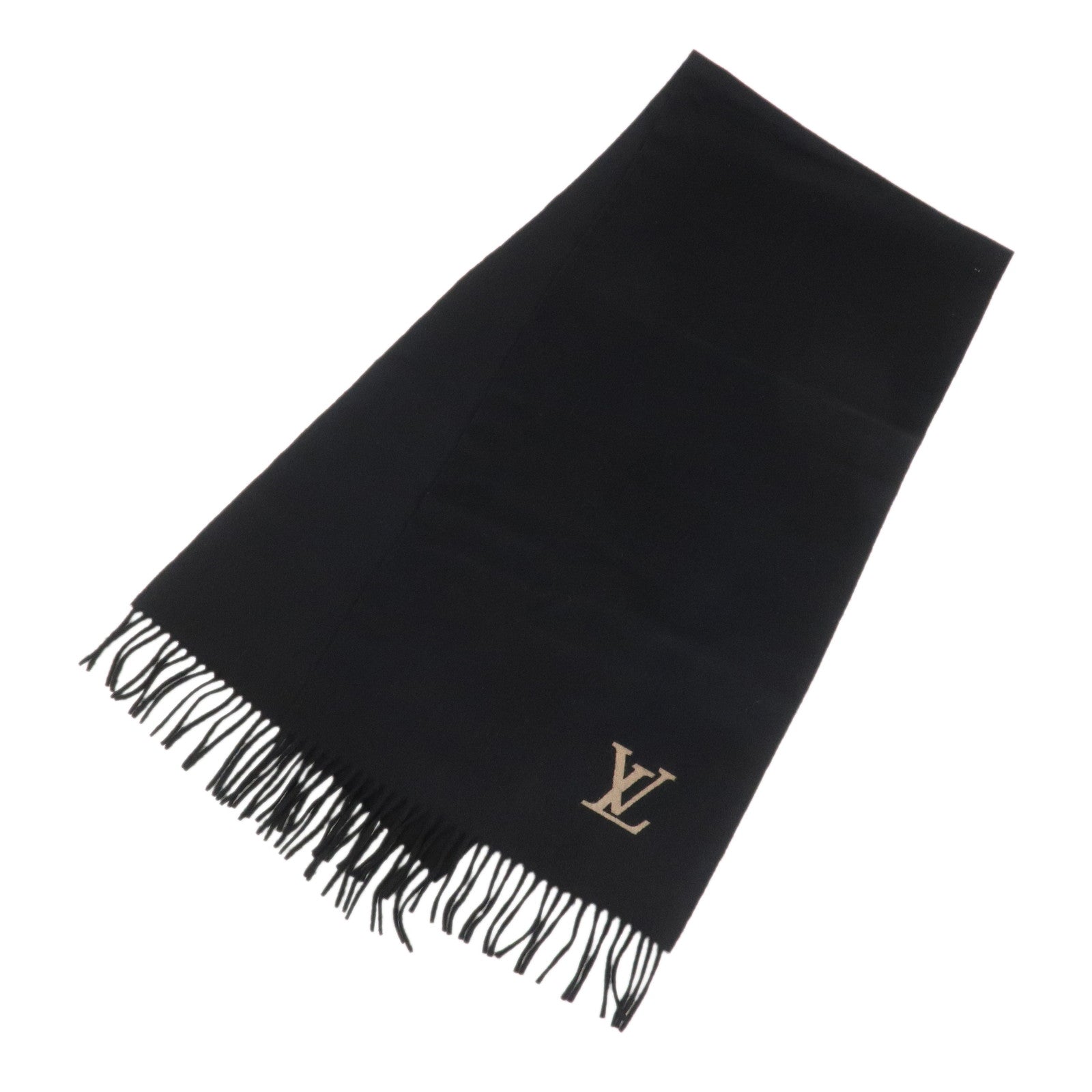 Louis Vuitton Echarpe Jeram Scarf Stole Cashmere Black 400788