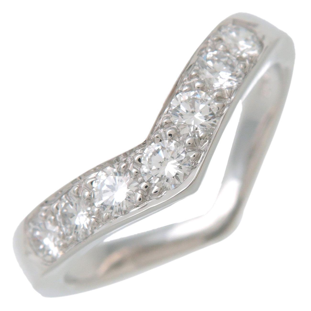 Tiffany & Co V Band Diamond Ring PT950 Platinum US6 EU51.5 HK13 Used