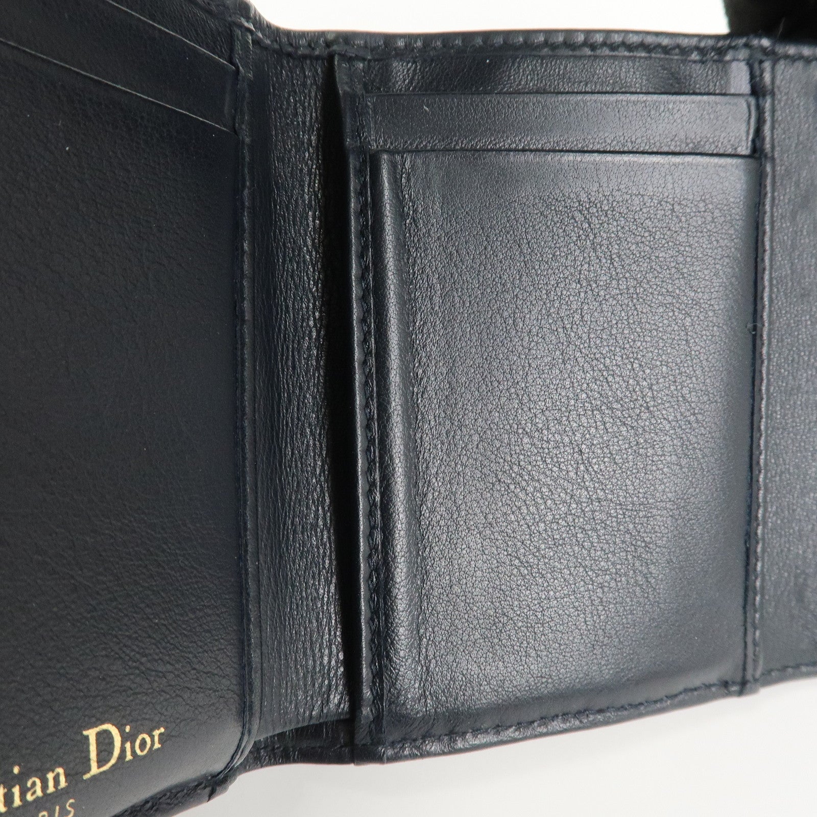 Christian Dior Trotter JacguardCanvas Leather Saddle Trifold Wallet