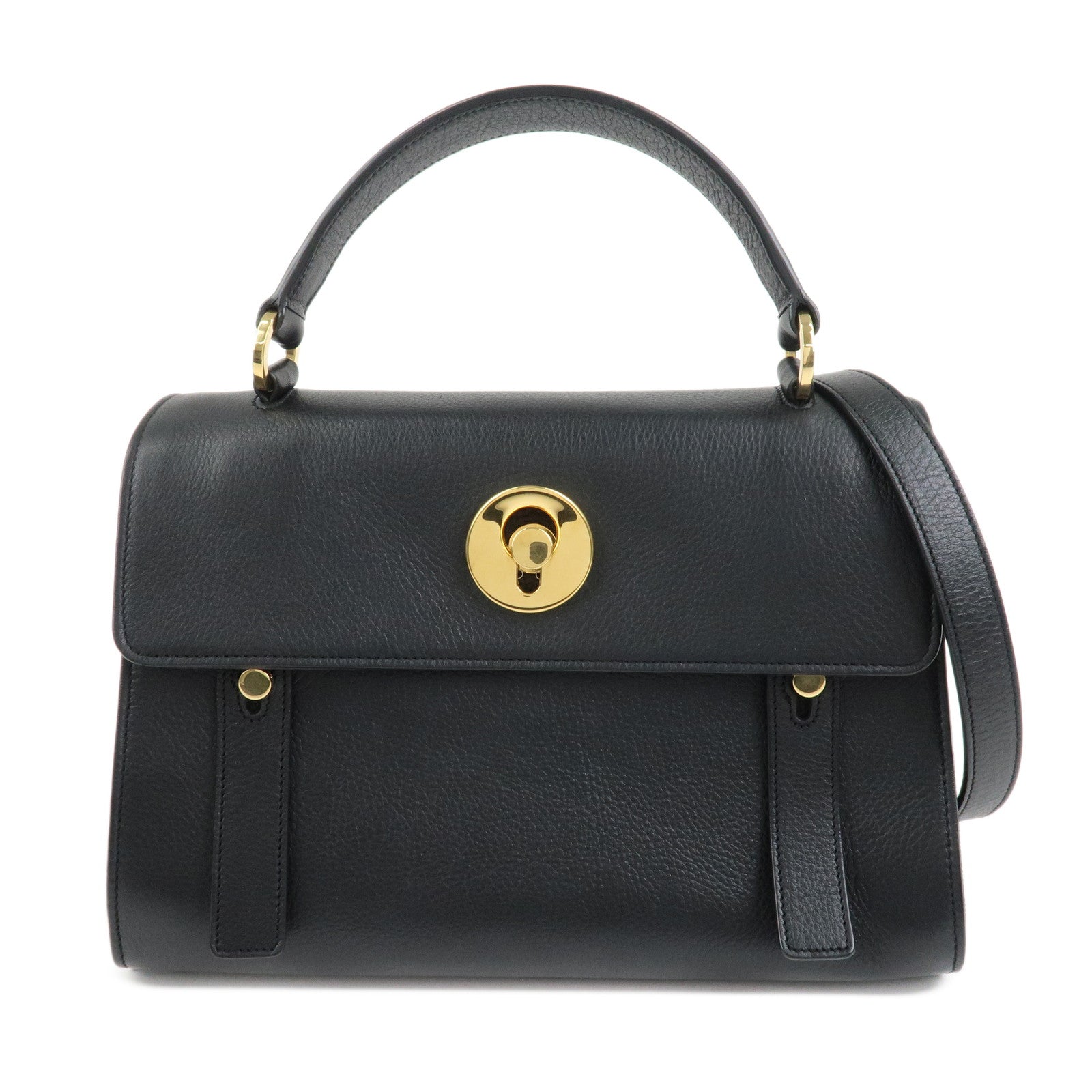SAINT LAURENT PARIS Leather Muse Toe 2Way Bag Hand Bag 368229