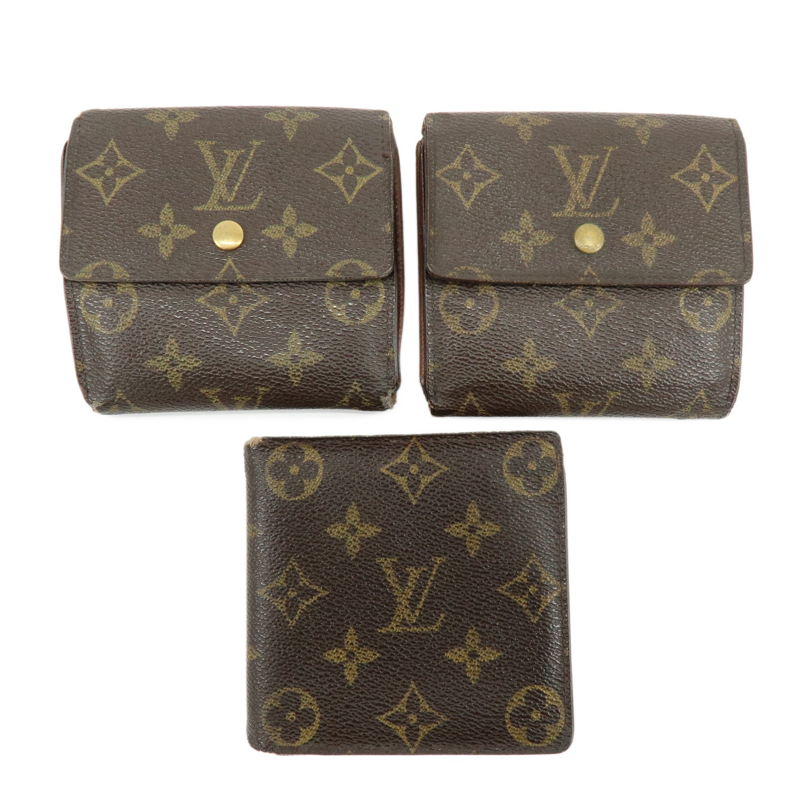 Louis Vuitton Monogram Set of 3 Compact Wallets M61652/M61665