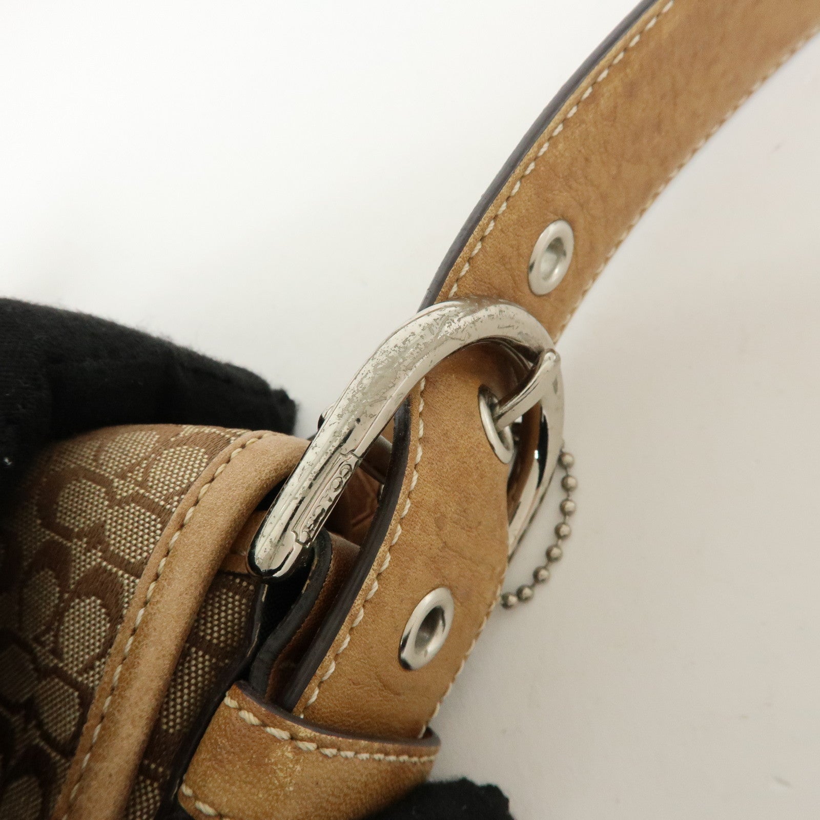 COACH Set of 3 Canvas Leather Shoulder Bag Hand Bag 2Way Bag