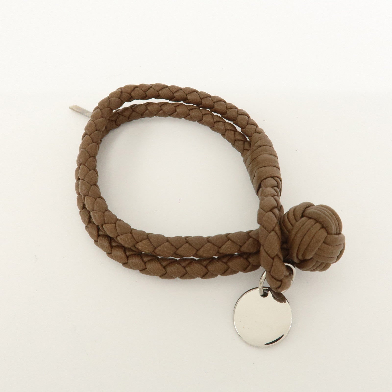 BOTTEGA VENETA Intrecciato Nappa Leather Bracelet S Brown
