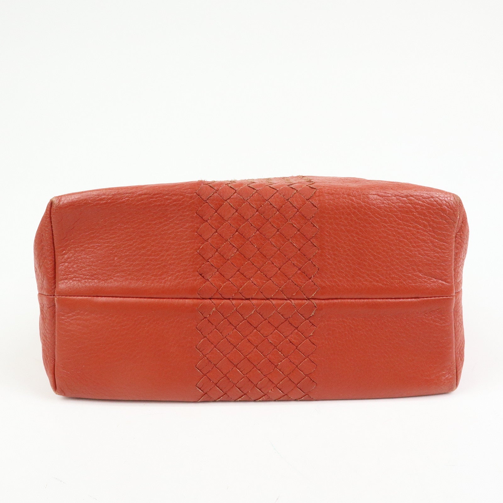 BOTTEGA VENETA Intrecciato Leather Shoulder Bag Red Brown 179331