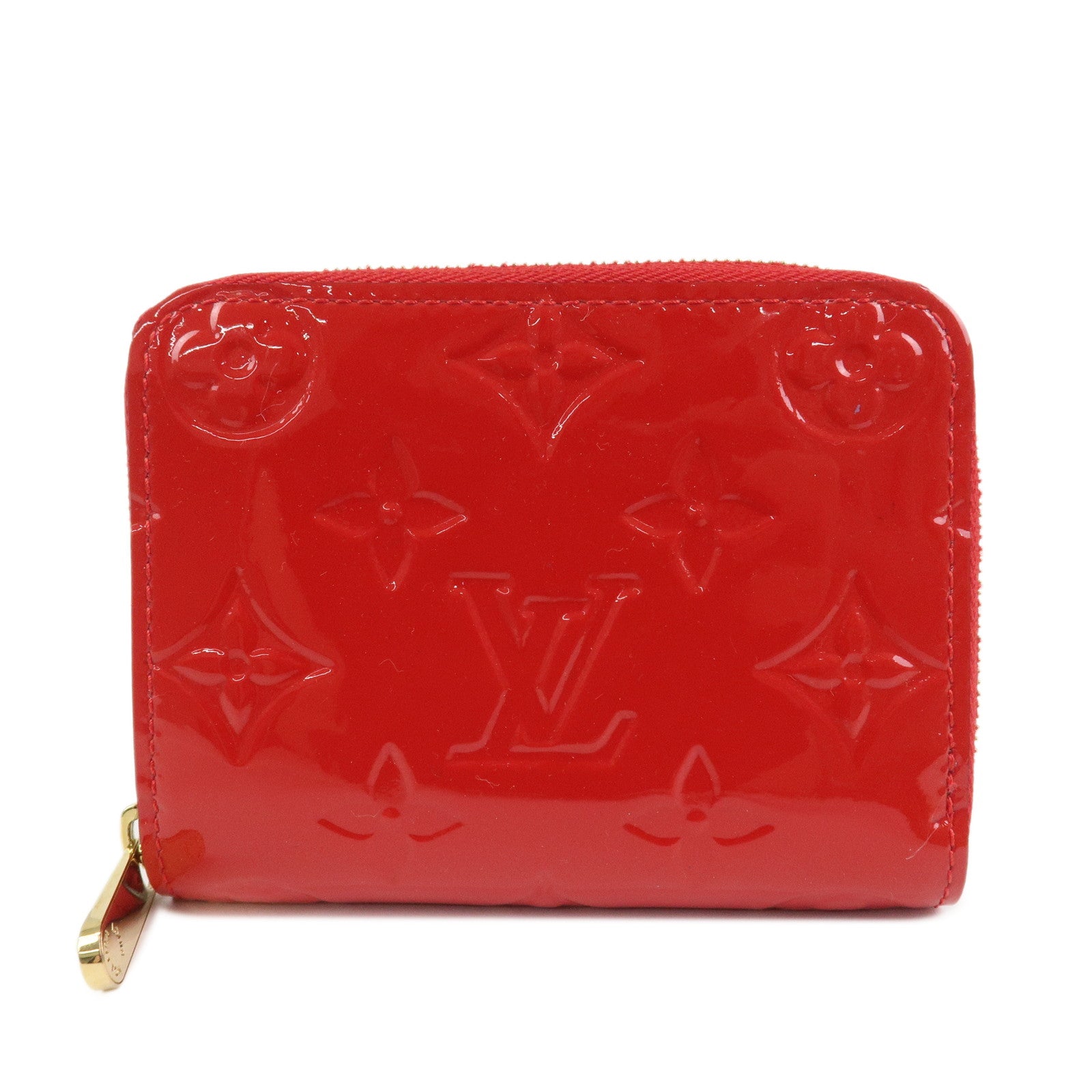 Louis Vuitton Vernis Leather Zippy Coin Purse Wallet Cerise M90202