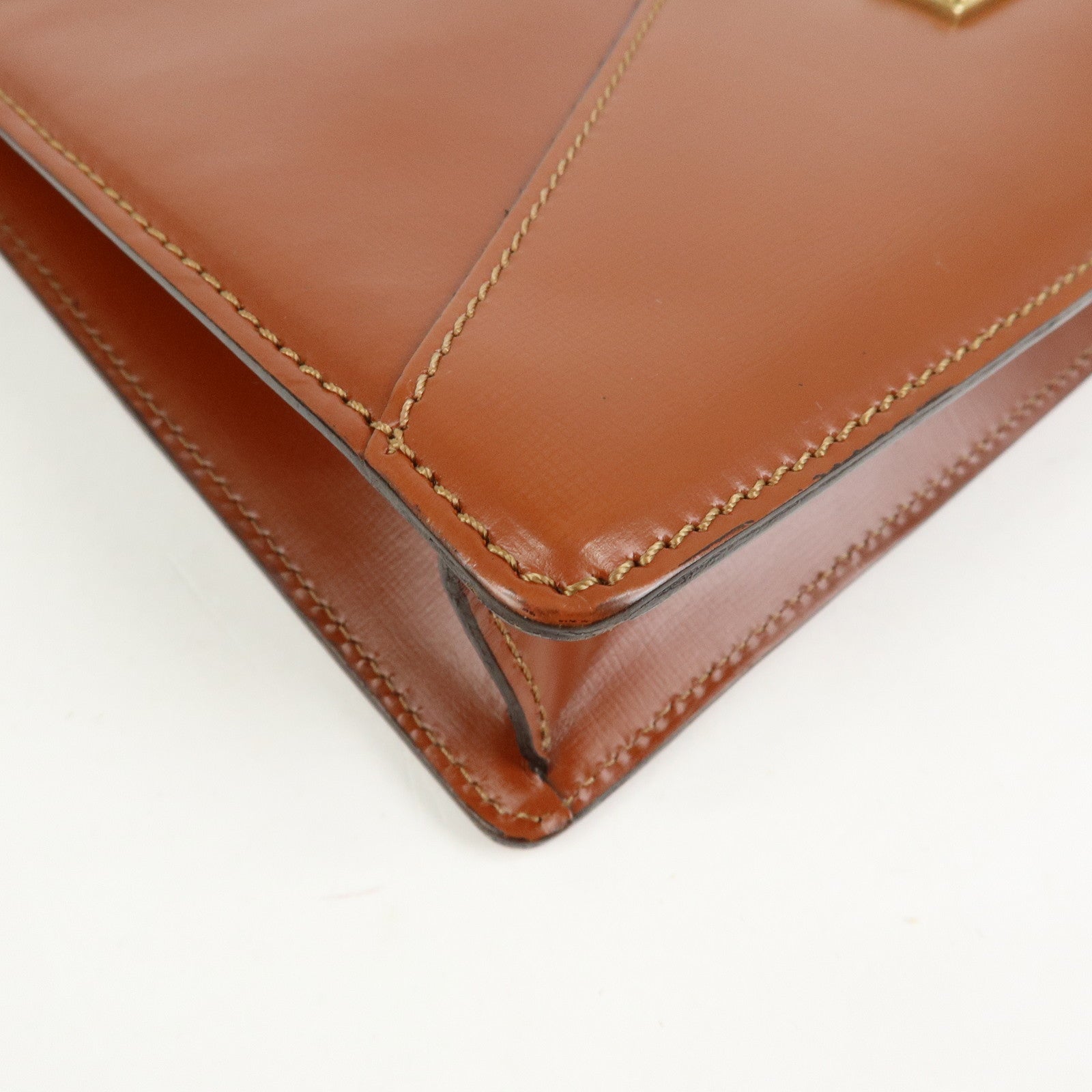 LOEWE Anagram Logo Leather Clutch Bag Wristlet Bag Brown