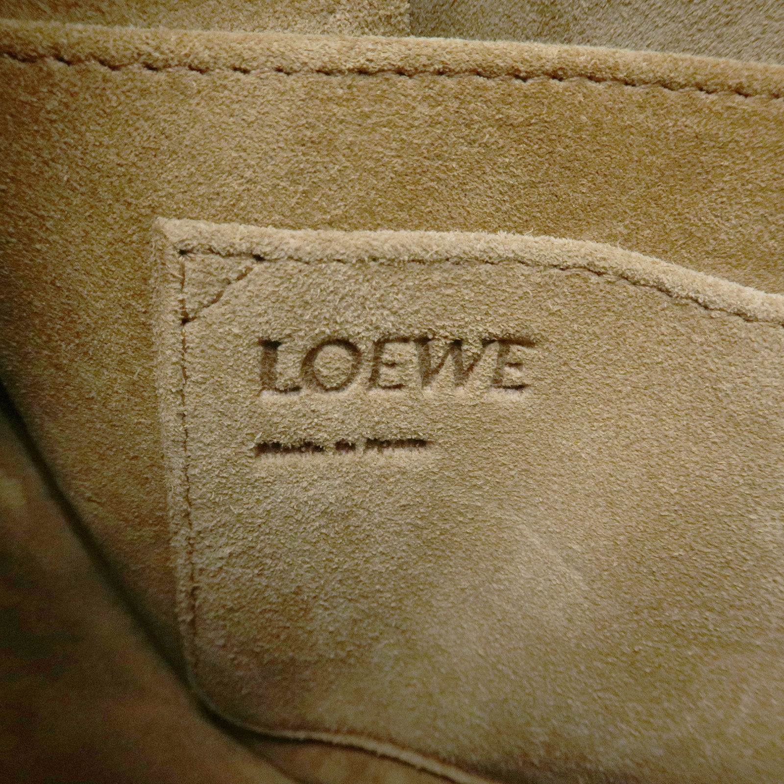 LOEWE Leather Gate Bag Shoulder Bag Brown Gold Hardware Used