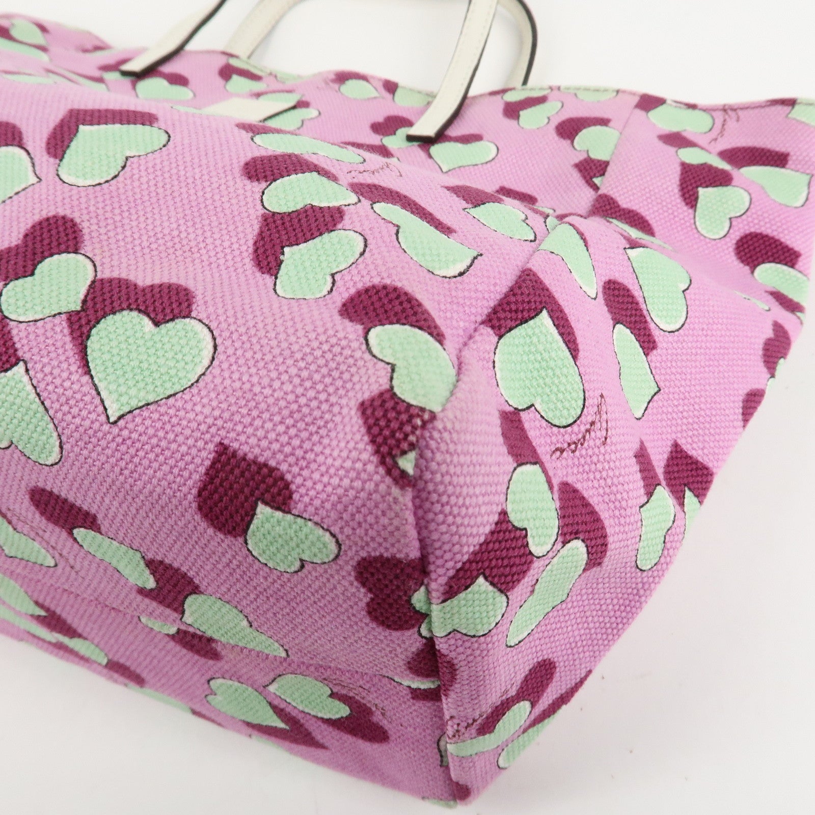 GUCCI Children's Canvas Leather Tote Bag Hand Bag Pink Ivory 284721 Used