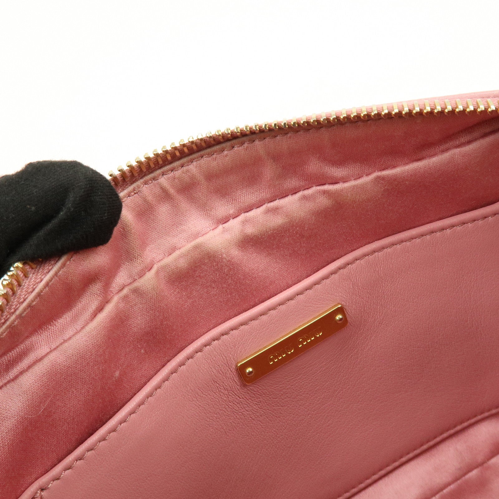 MIU MIU Matelasse Leather Chain Shoulder Bag Pink