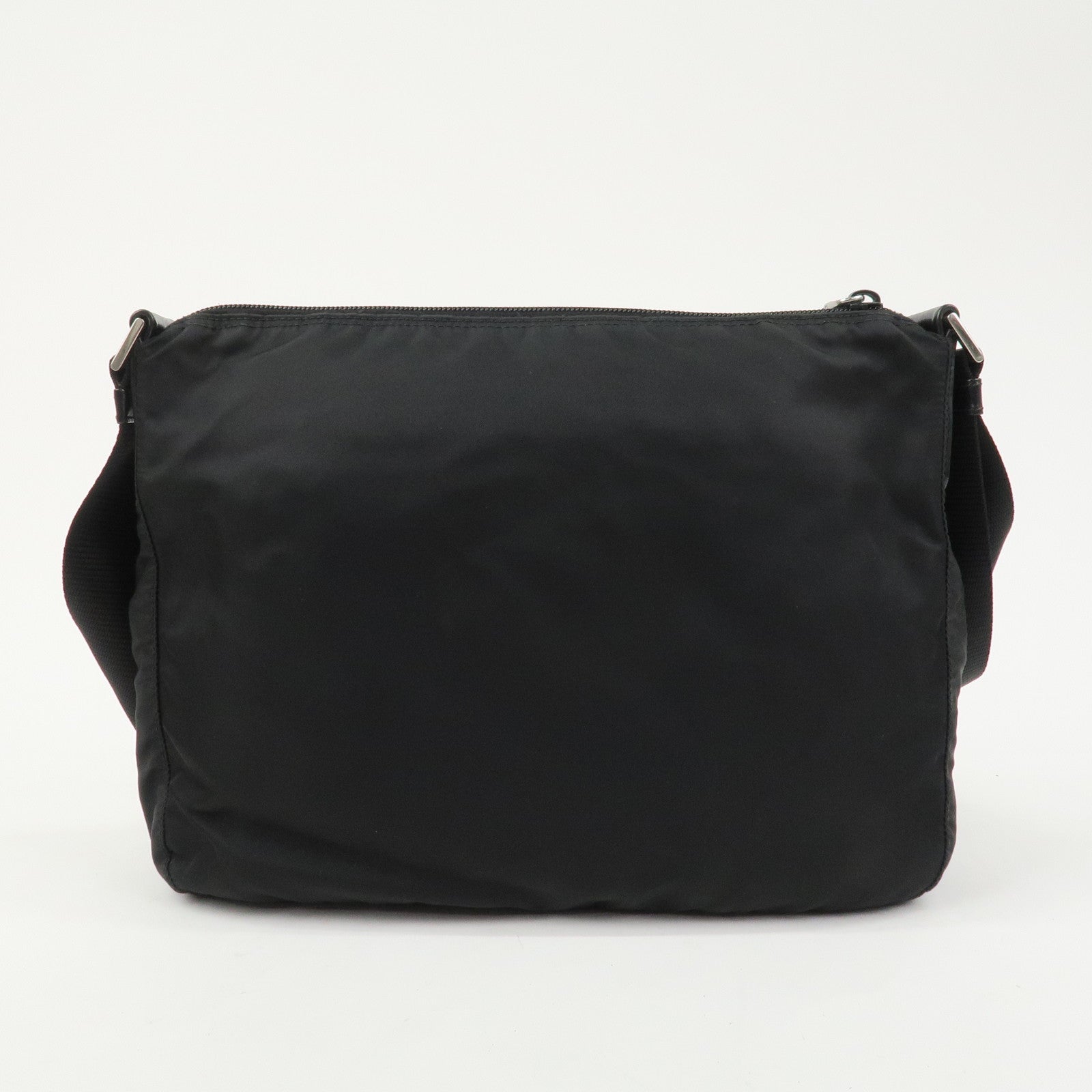 PRADA Triangle Logo Nylon Shoulder Bag Crossbody Bag Black 1BC421