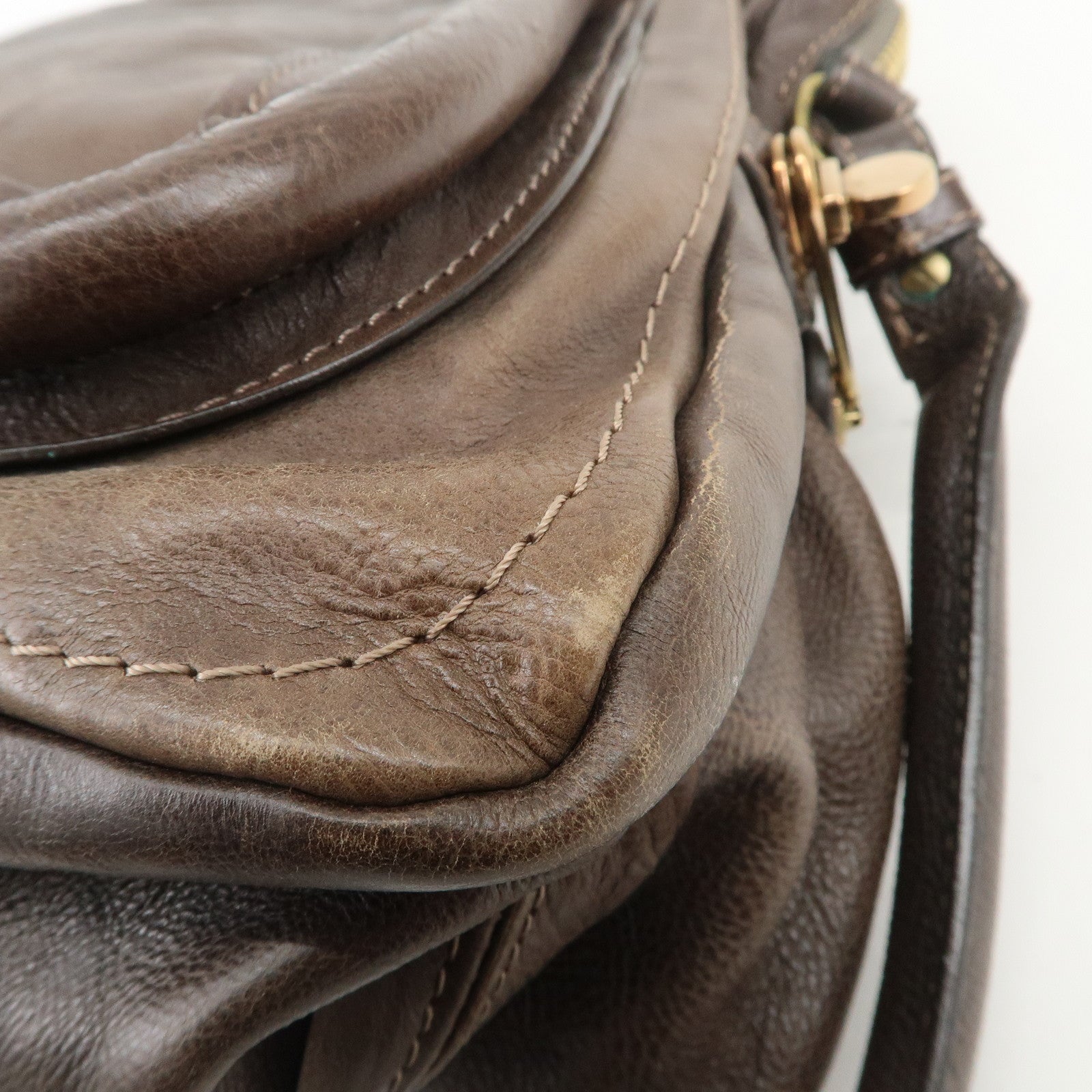 Chloe Paraty Leather 2Way Bag Hand Bag Shoulder Bag Dark Brown