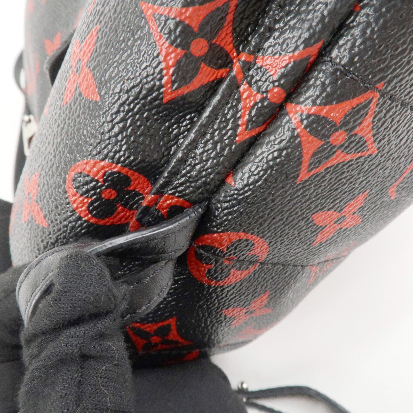 Louis Vuitton Monogram Palm Spring Canvas Mini Backpack Noir Red M41457 Used