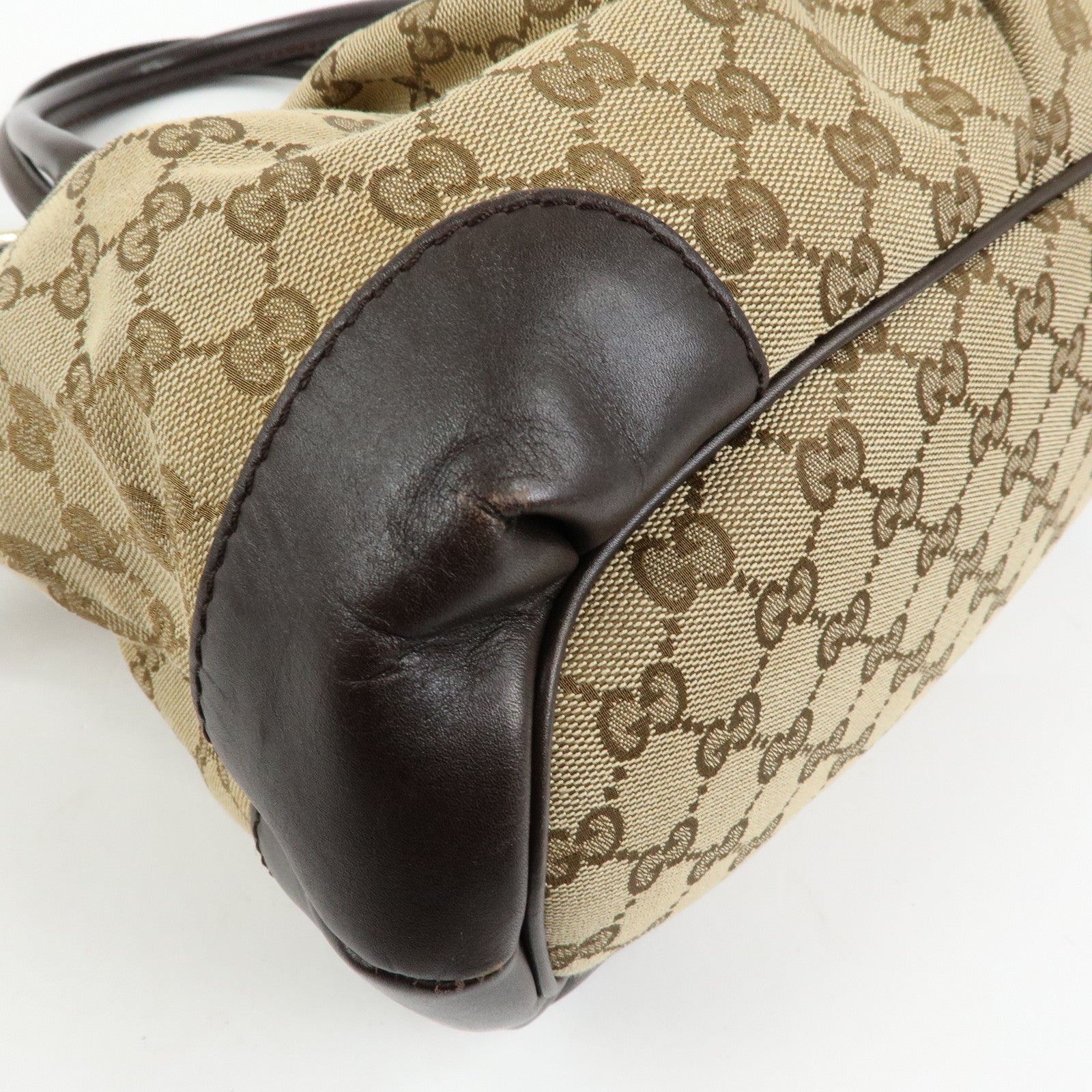 GUCCI Sukey Interlocking G GG Canvas Leather 2Way Bag Brown 247902