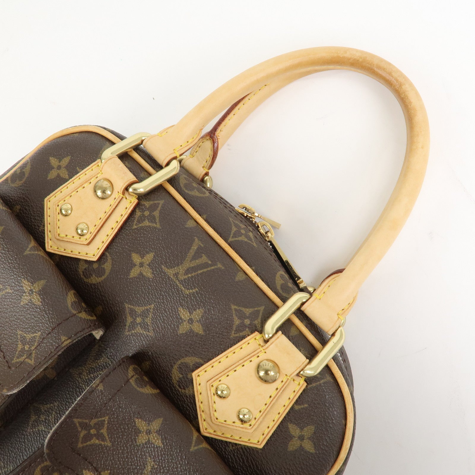 Louis Vuitton Monogram Manhattan PM Hand Bag Brown M40026
