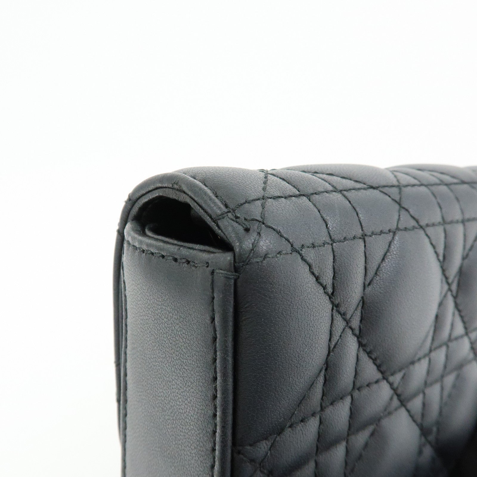 Christian Dior Canage My Dior Lamb Skin Dior Talk Phone Bag Black