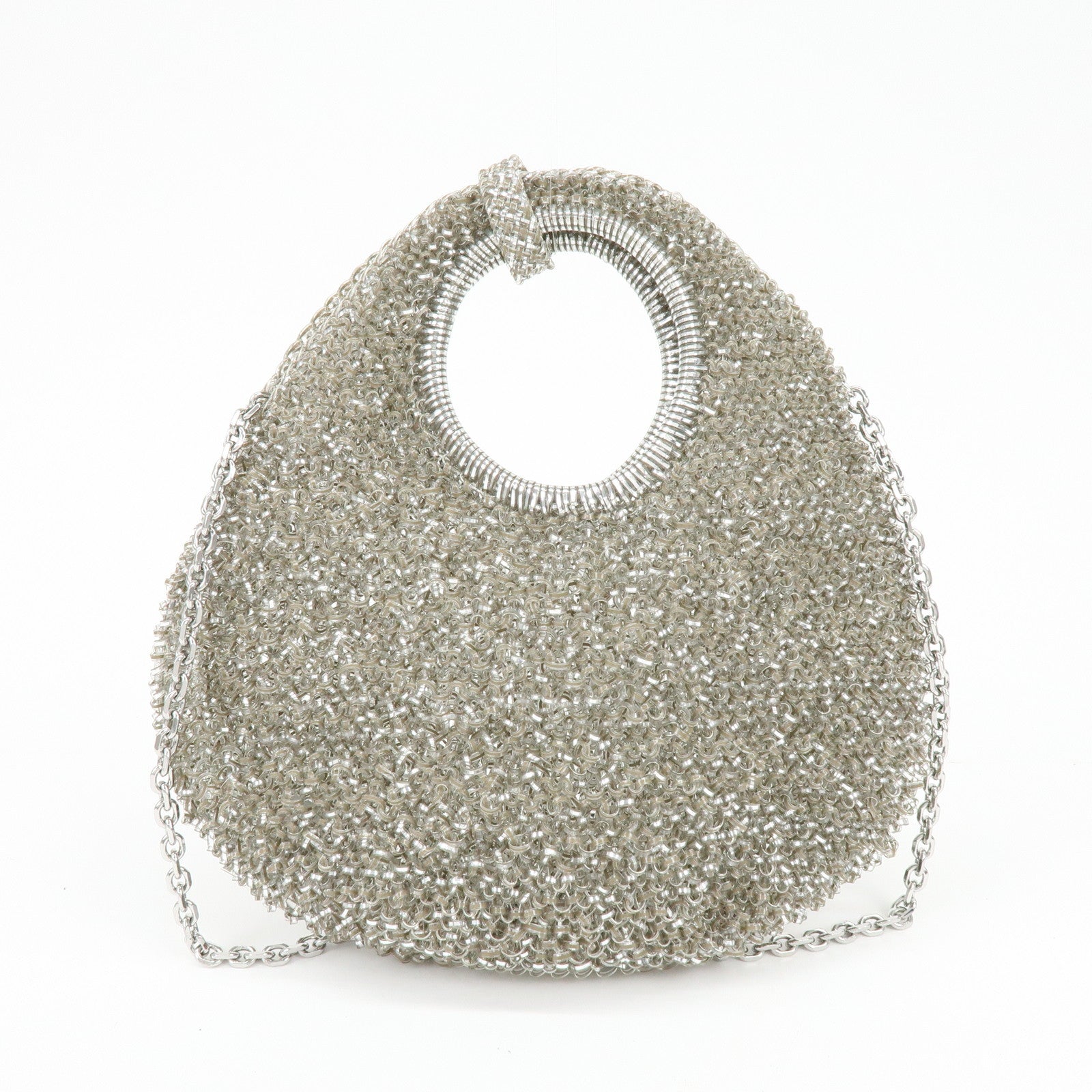 ANTEPRIMA PVC Wire Bag PVC 2Way Bag Hand Bag Shoulder Bag Silver