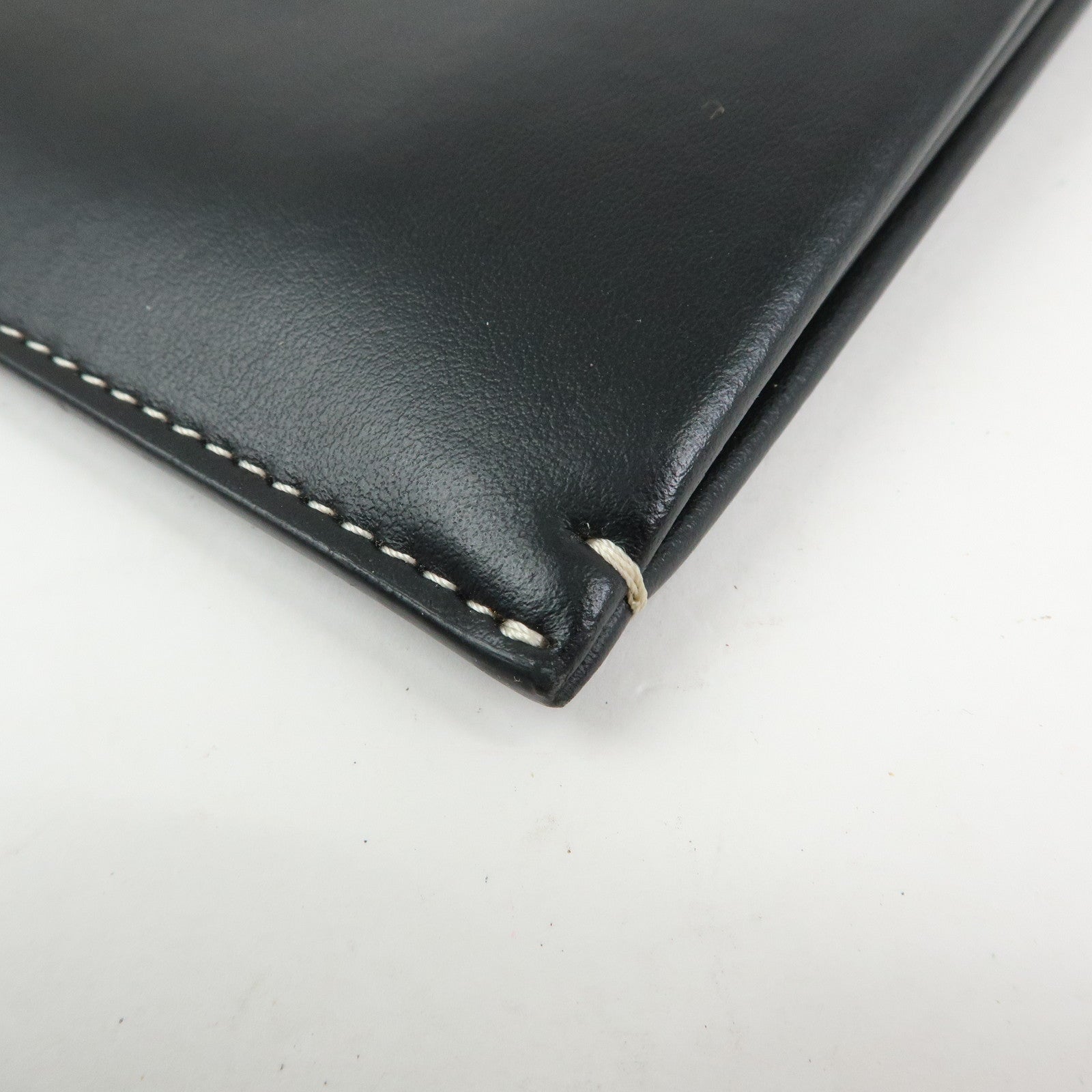BURBERRY Leather Shoulder Bag Flat Pouch Crossbody Bag Black