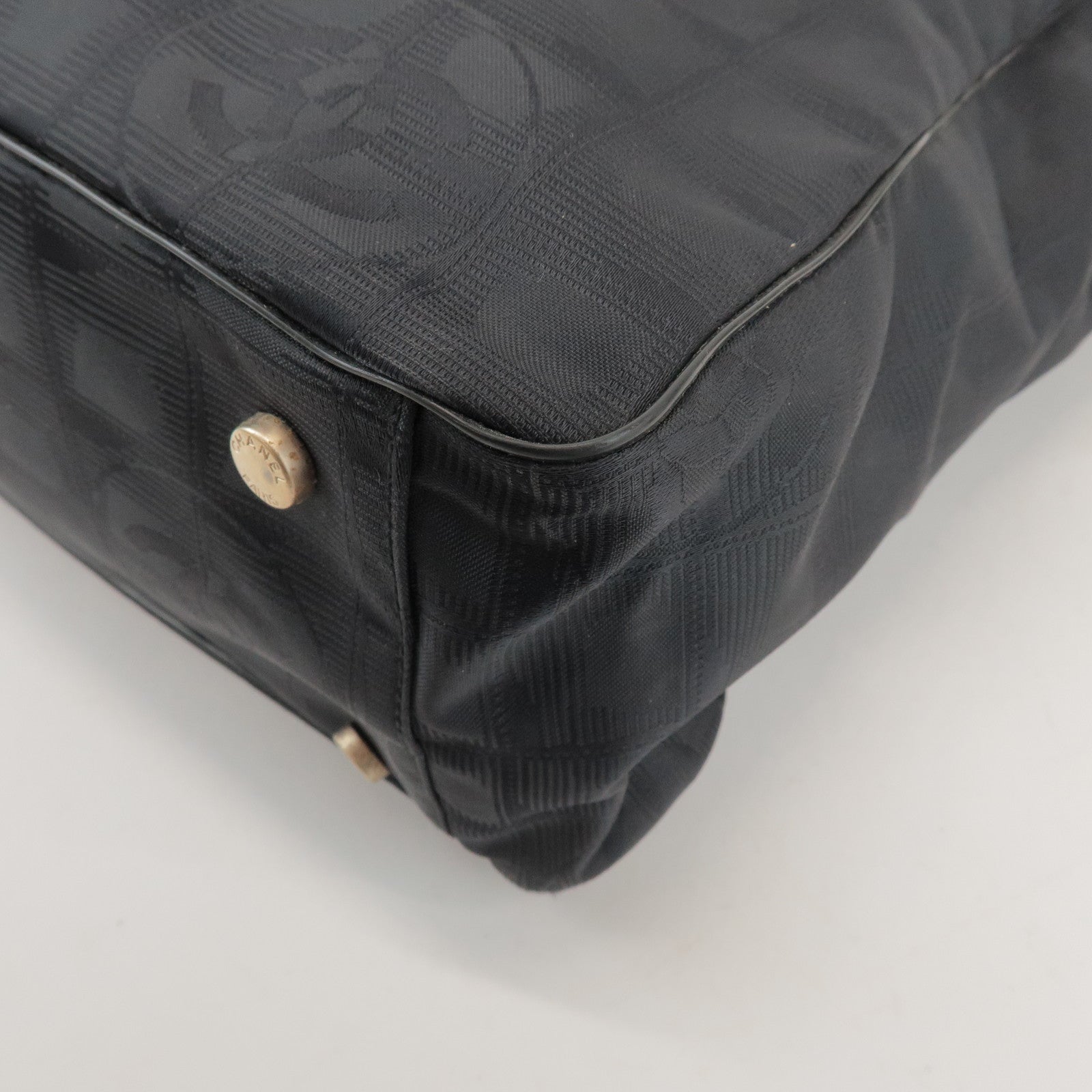 CHANEL New Travel Line Nylon Jacquard Leather Tote Bag GM A15825