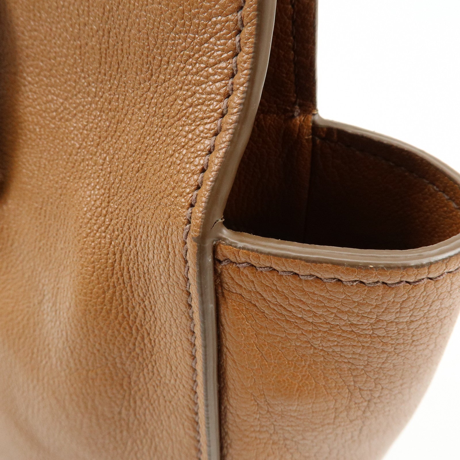 MIU MIU Madras Leather 2Way Bag Hand Bag Shoulder Bag Brown 5BB004