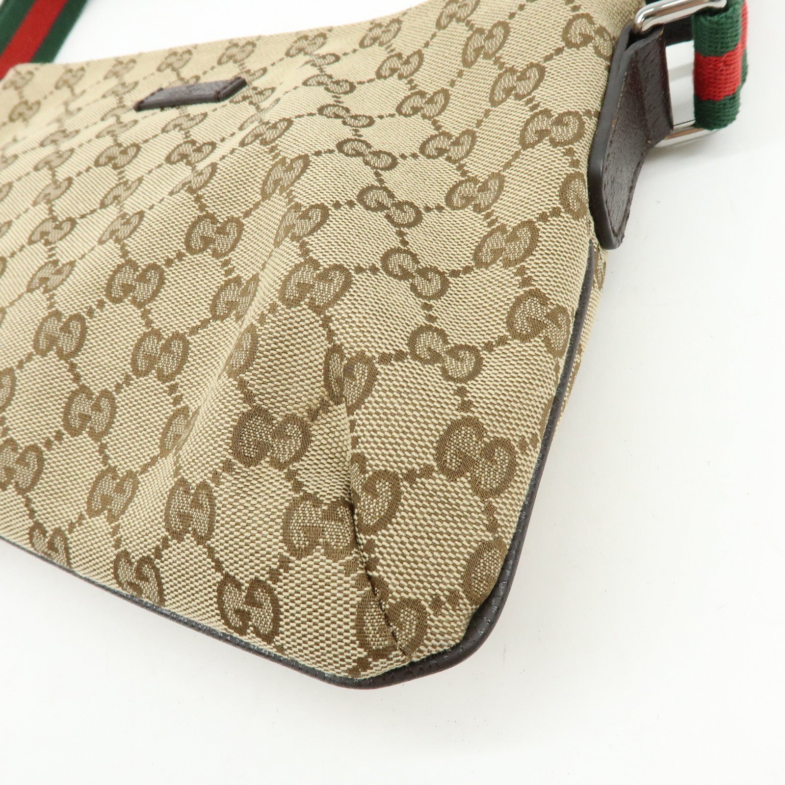 GUCCI Sherry GG Canvas Leather Shoulder Crossbody Bag 189749