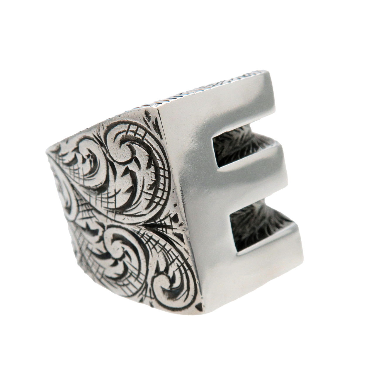 GUCCI Alphabet E Arabesque Ring SV925 Silver #M US7.5 EU56 HK17