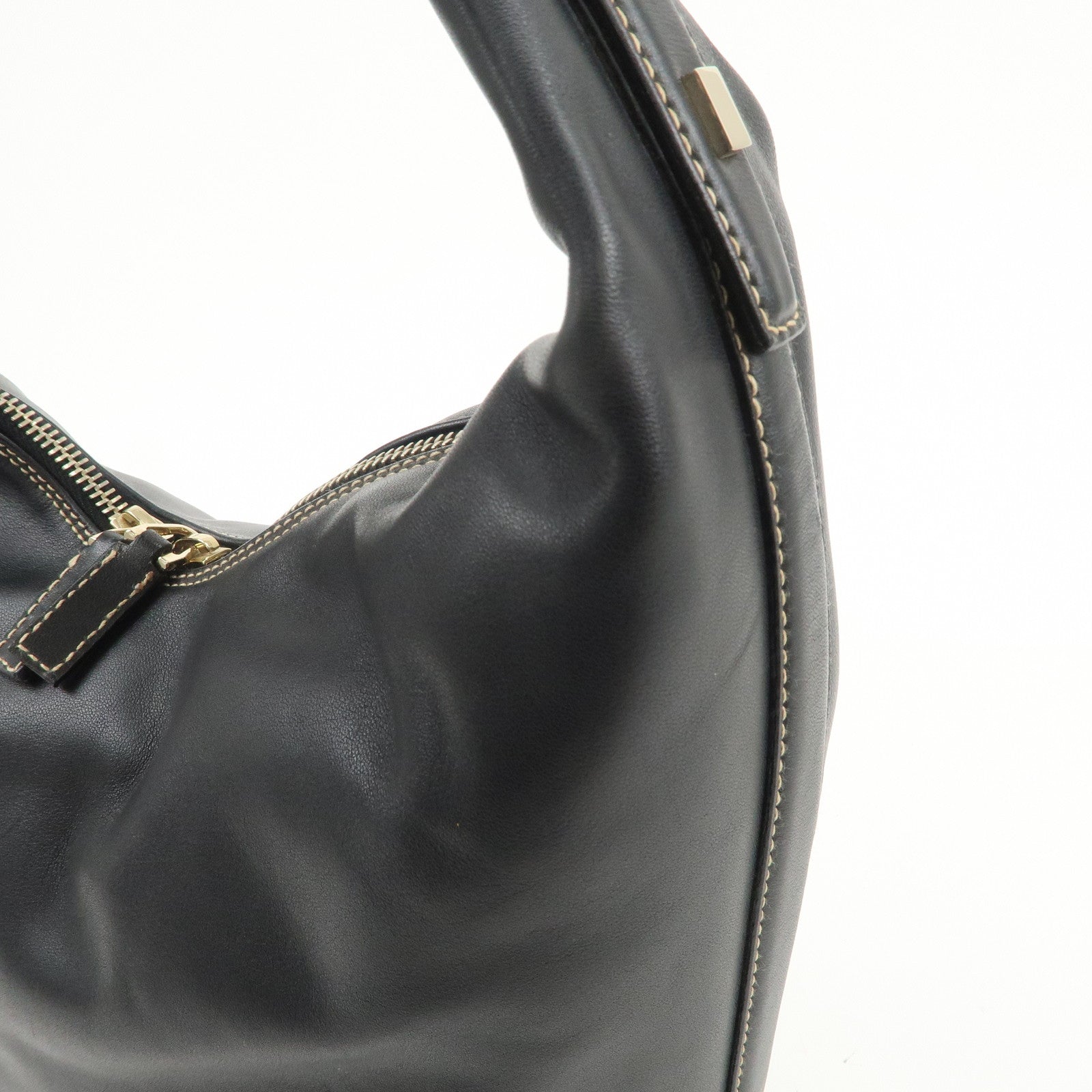 GUCCI Leather Shoulder Bag Hand Bag Black 001.4288