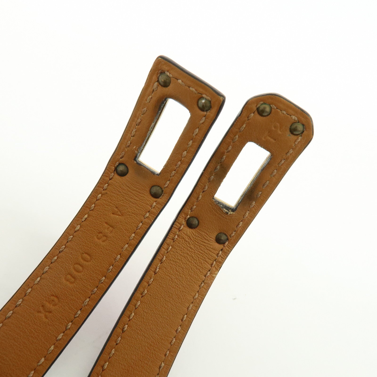 HERMES Leather Kelly Double Tour Bracelet A Stamped Purple Brown