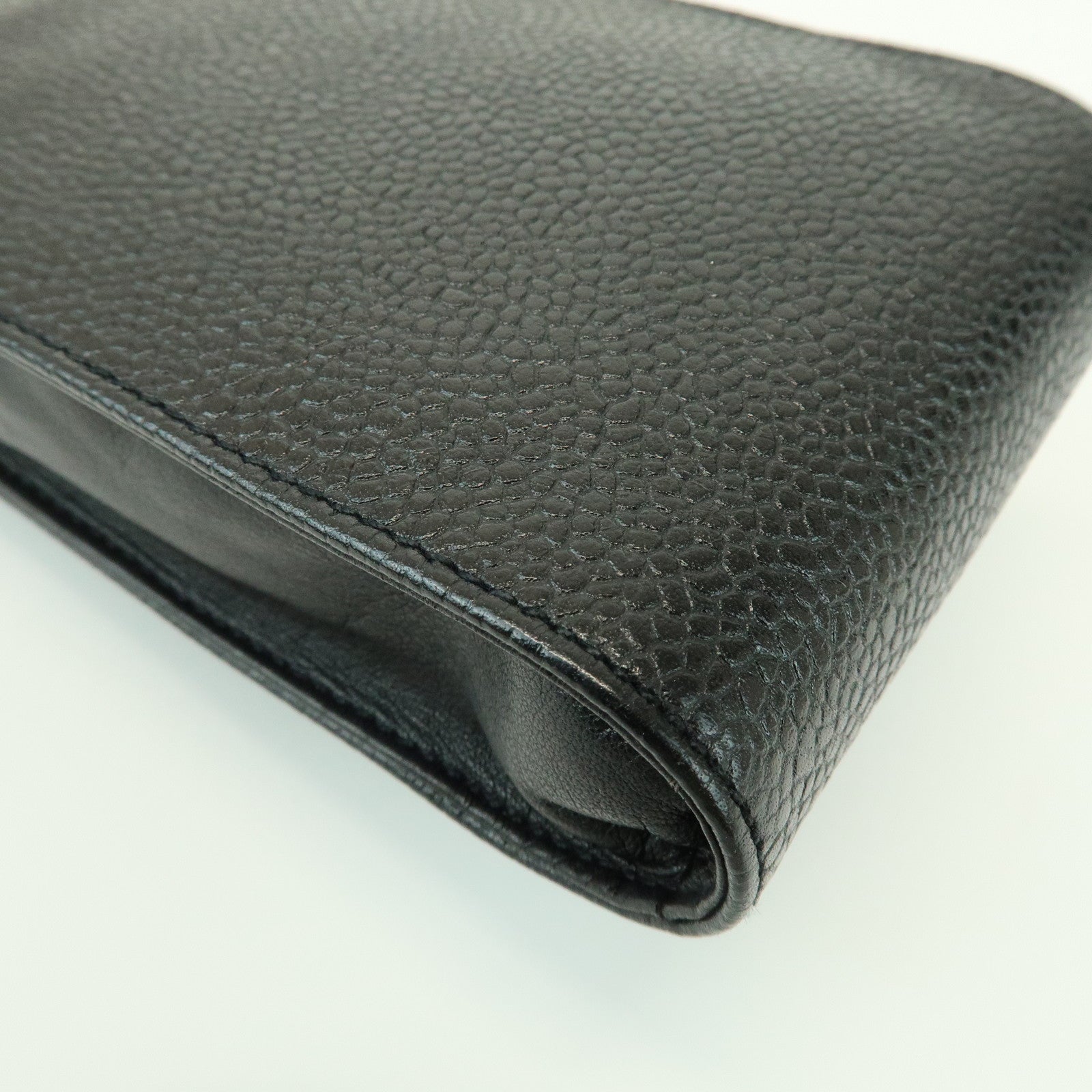 CHANEL COCO Mark Caviarskin Chain Shoulder Phone Case Black