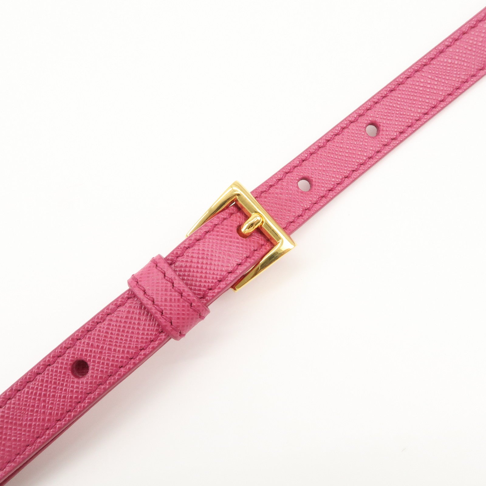 PRADA Logo Saffiano Leather Shoulder Strap Pink