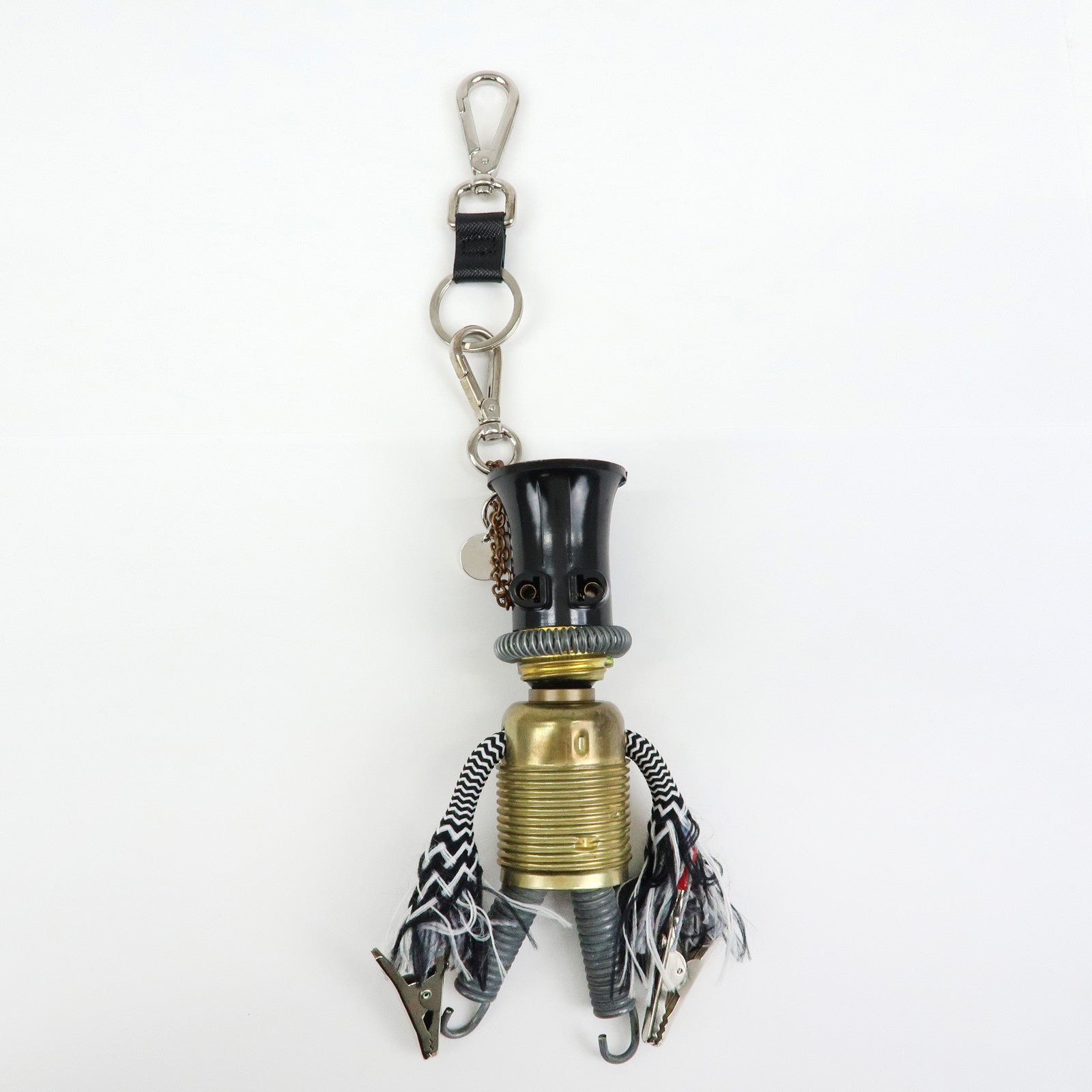 PRADA Robot Metal Plastic Bag Charm Key Charm Silver Gold