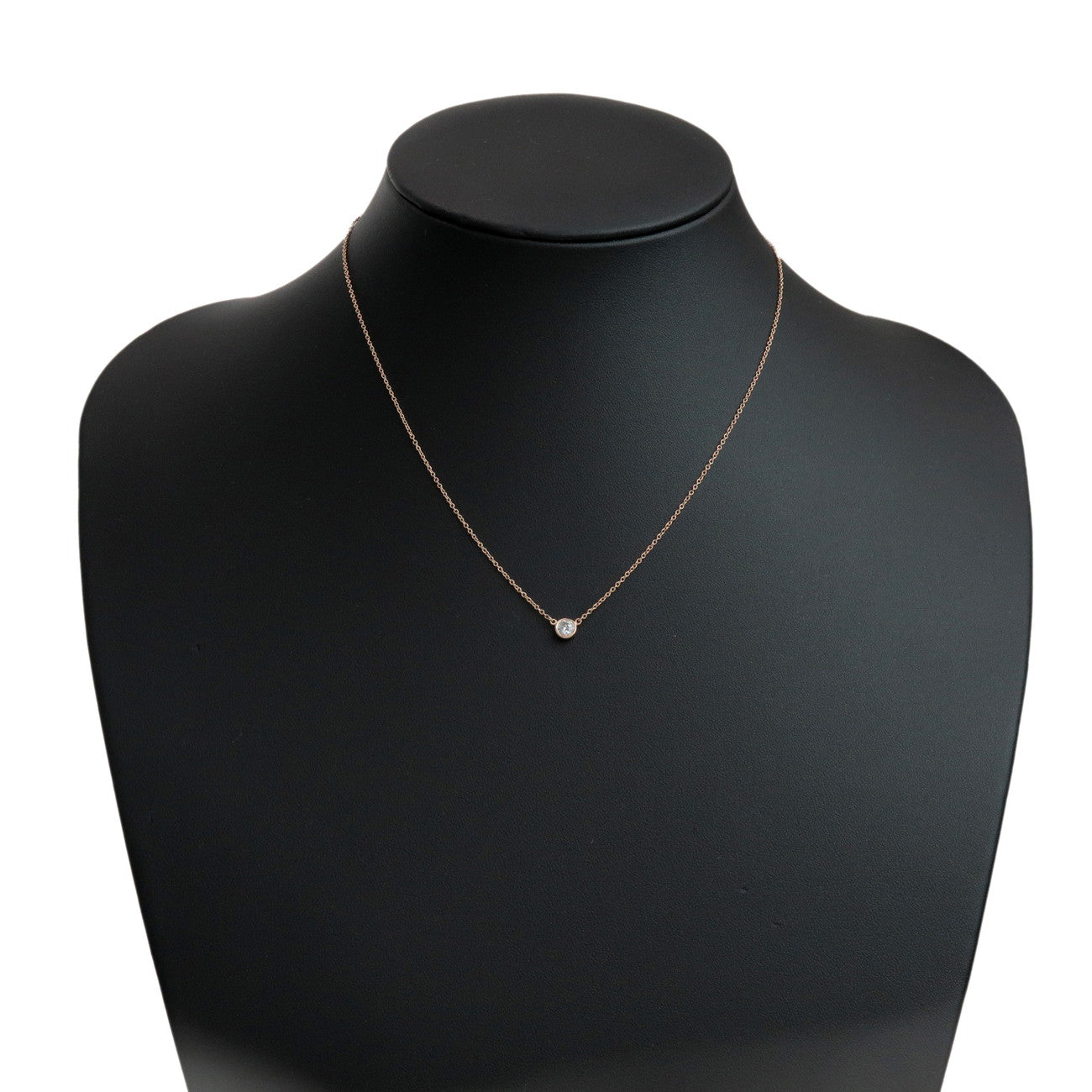 Tiffany & Co By The Yard 1P Diamond Necklace K18 750PG Rose Gold