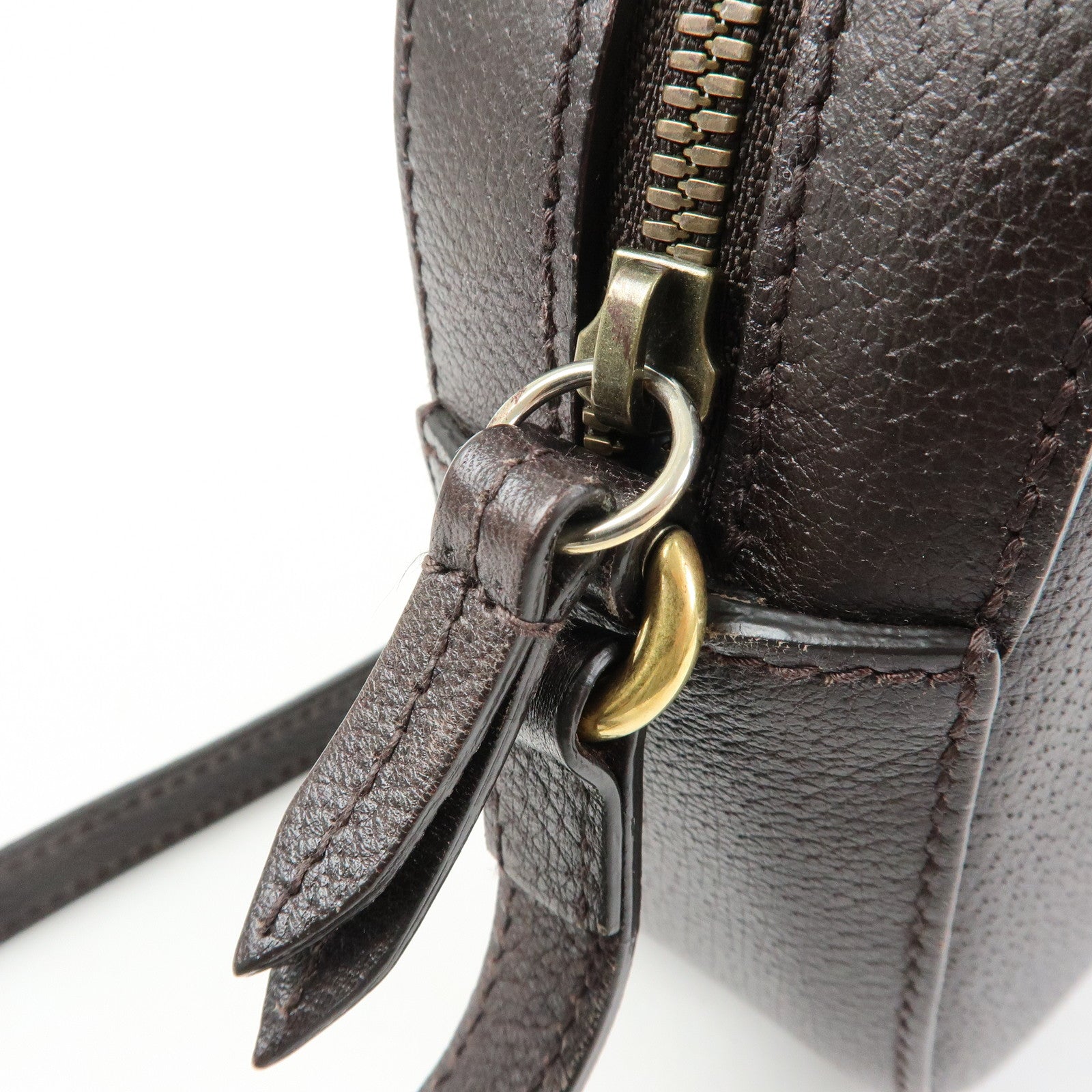 GUCCI Sherry Leather Shoulder Bag Crossbody Bag Brown 412008